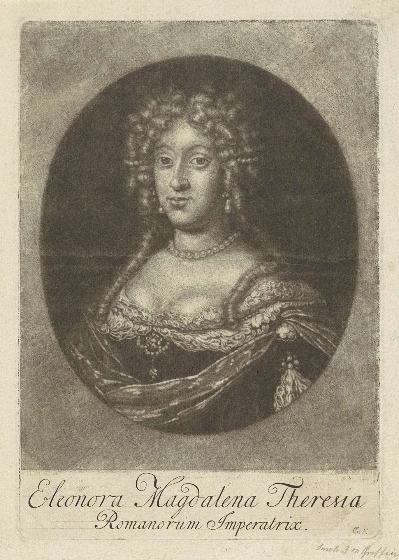 Portret van Eleonore Magdalene Therese van Palts-Neuburg by Jacob Gole