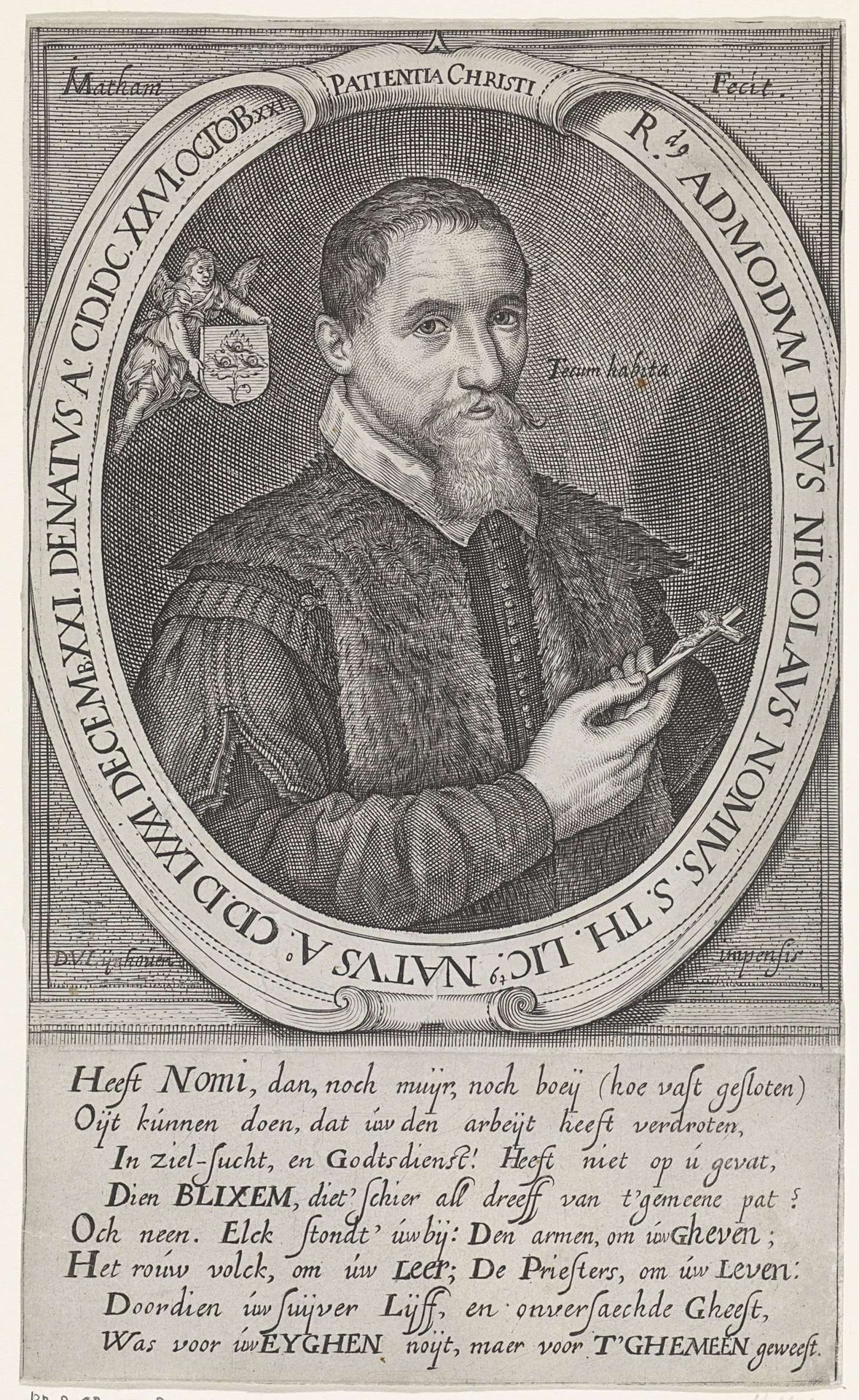 Portret van Nicolaas Nomius by Jacob Matham