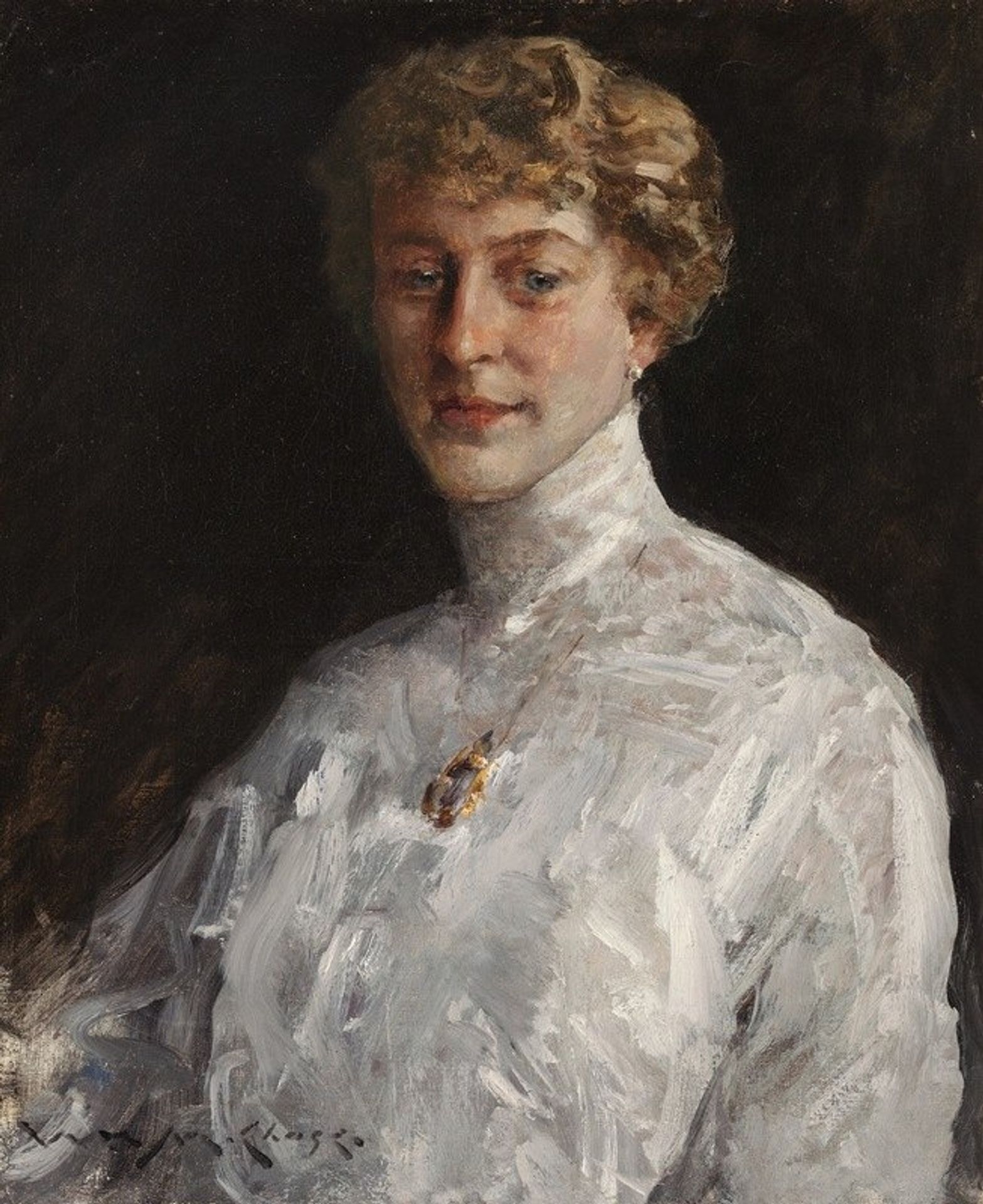 Lady in a White Blouse by William Merritt Chase