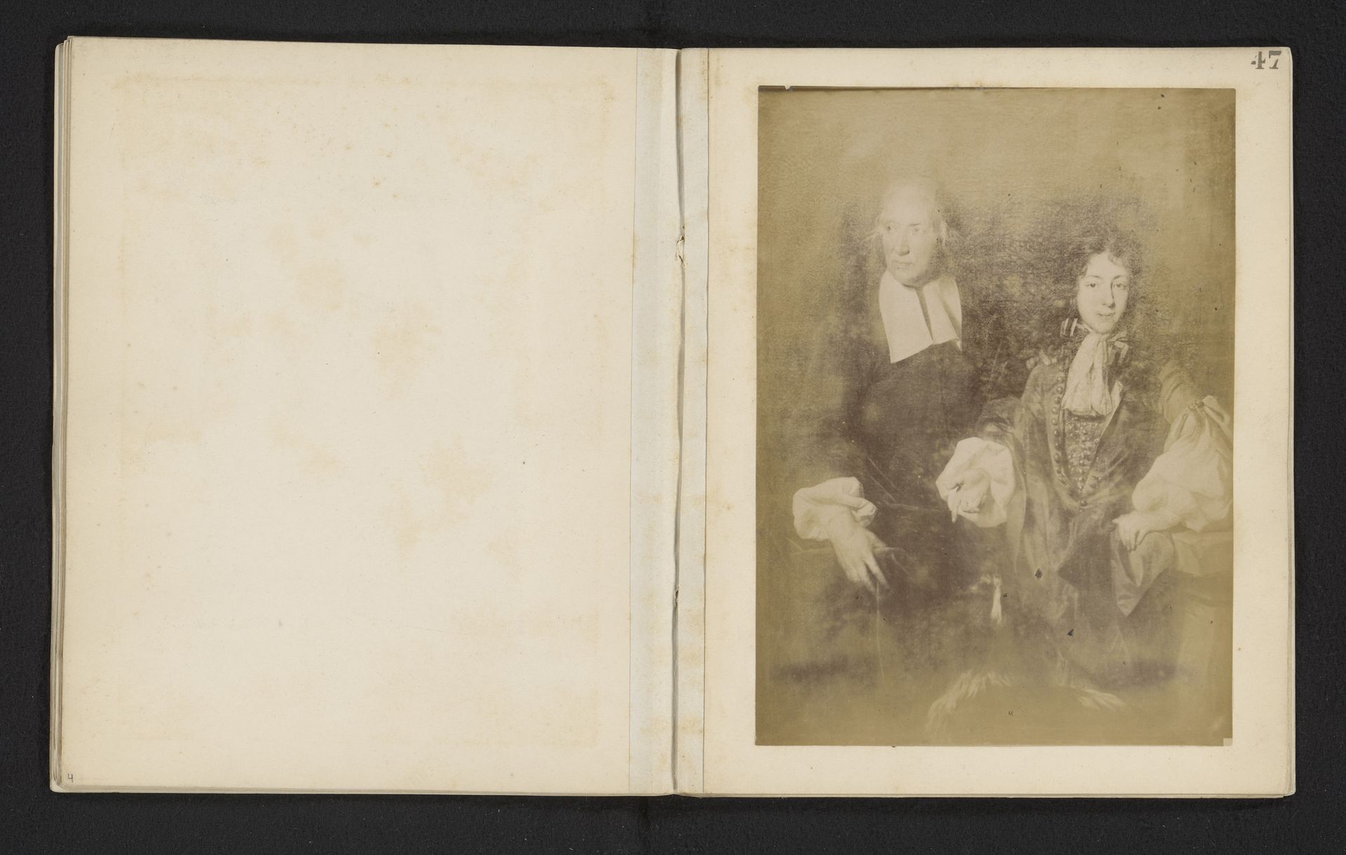 Fotoreproductie van een schilderij van een portret van Lodewijk, dauphin van Frankrijk en zijn zoon Lodewijk van Frankrijk door Nicolas de Largillière by Anonymous