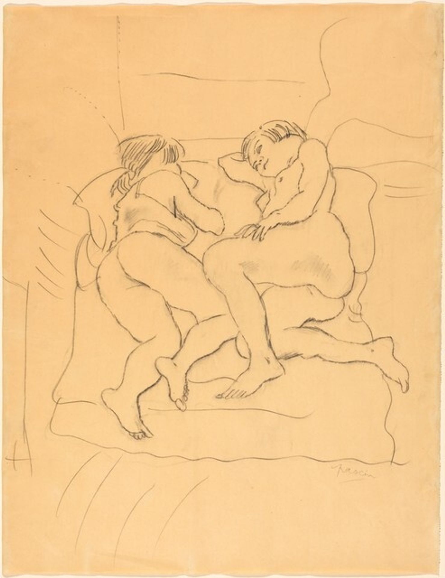 Two Nudes by Jules Pascin