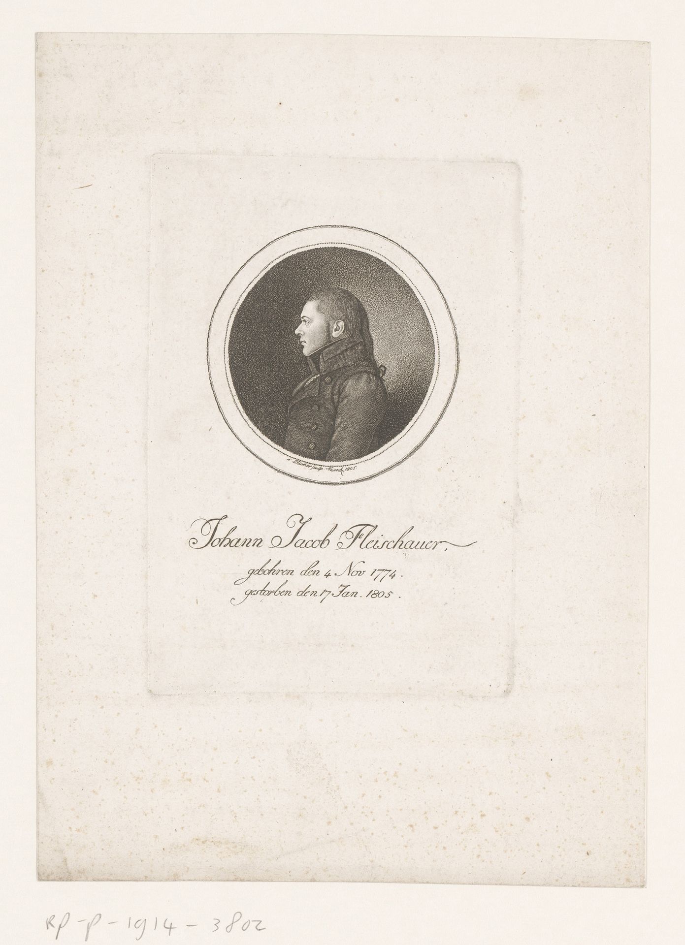 Portret van Johann Jacob Fleischauer by Leonhard Schlemmer