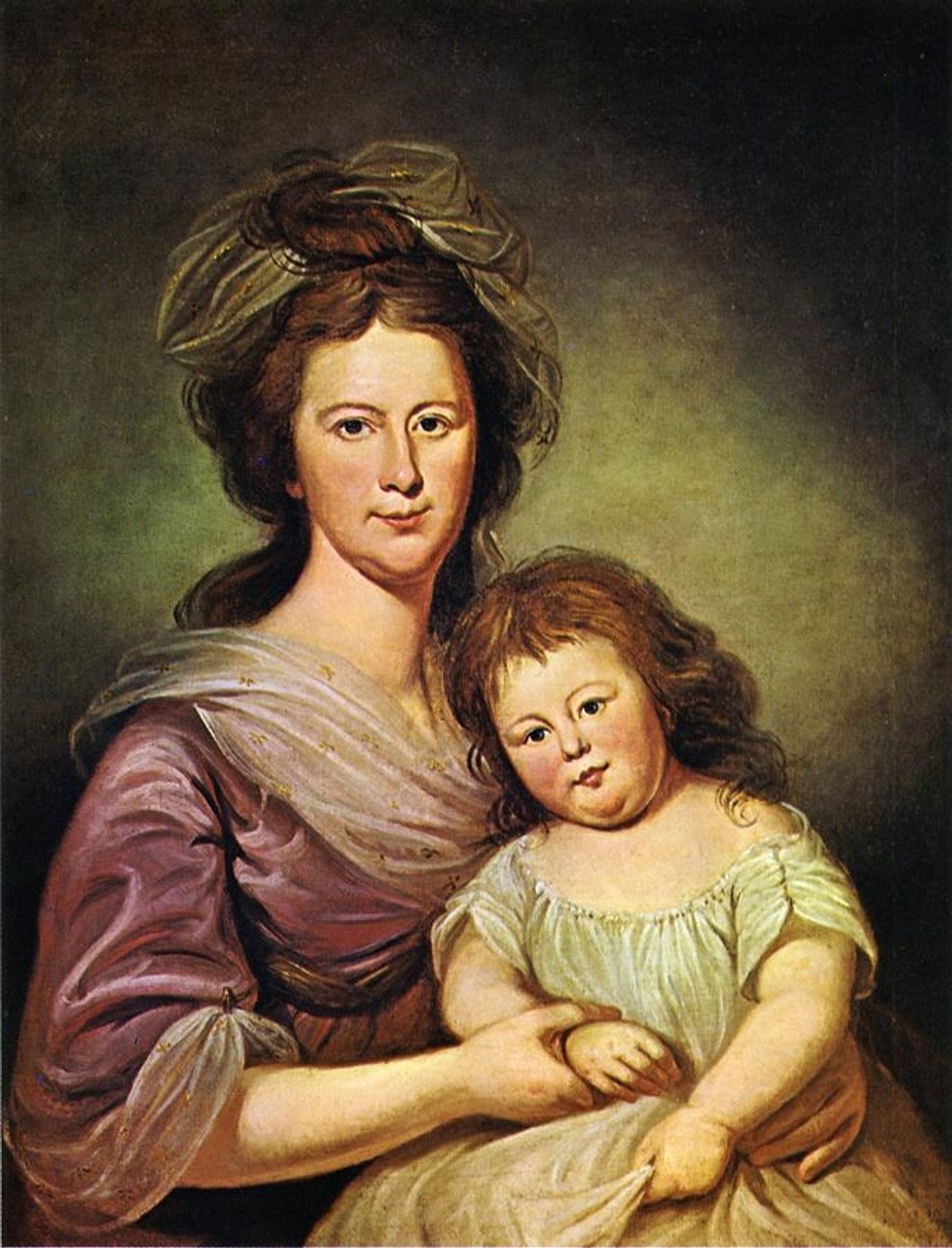 Mrs. Thomas Leiper and Her Daughter, Helen Hamilton Leiper by Charles Willson Peale