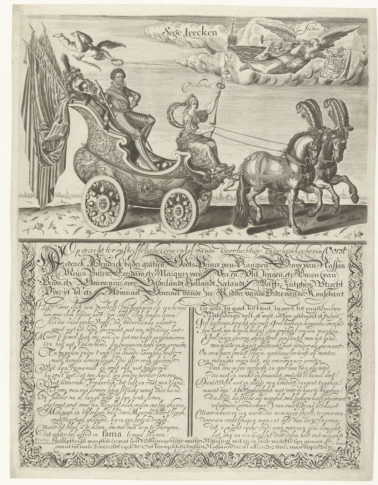 Zegewagen voor Frederik Hendrik, 1629 by Johannes Looff