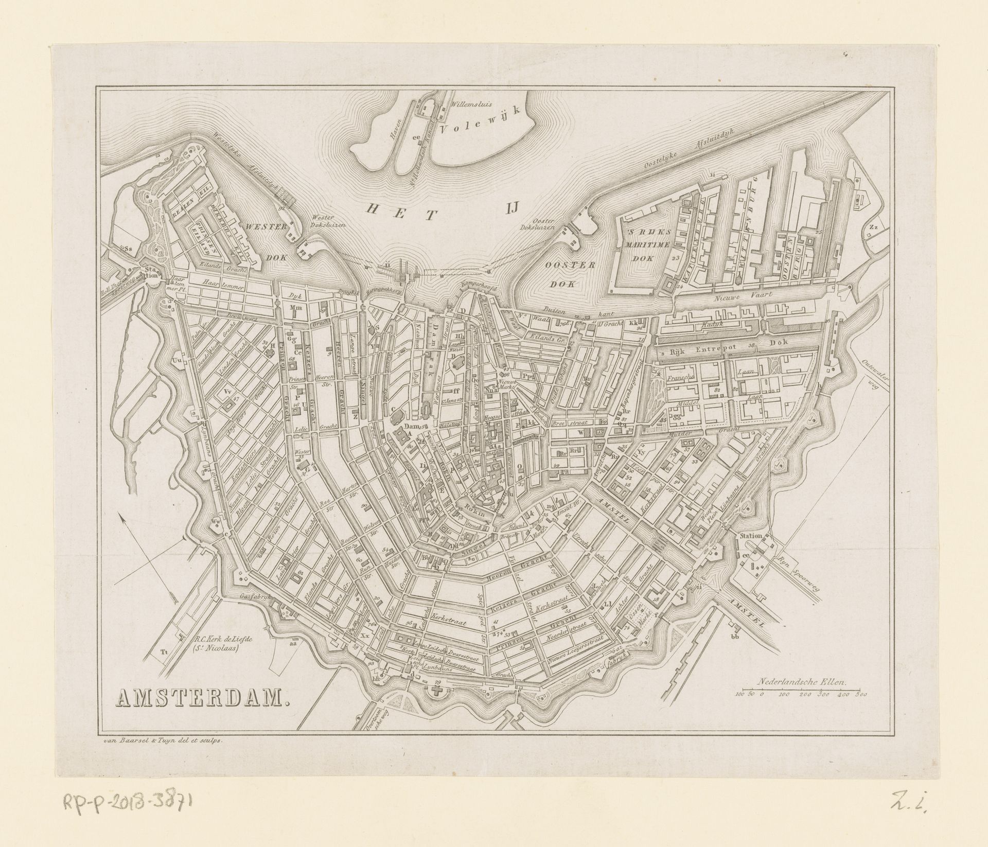 Plattegrond van Amsterdam by Willem Cornelis van Baarsel
