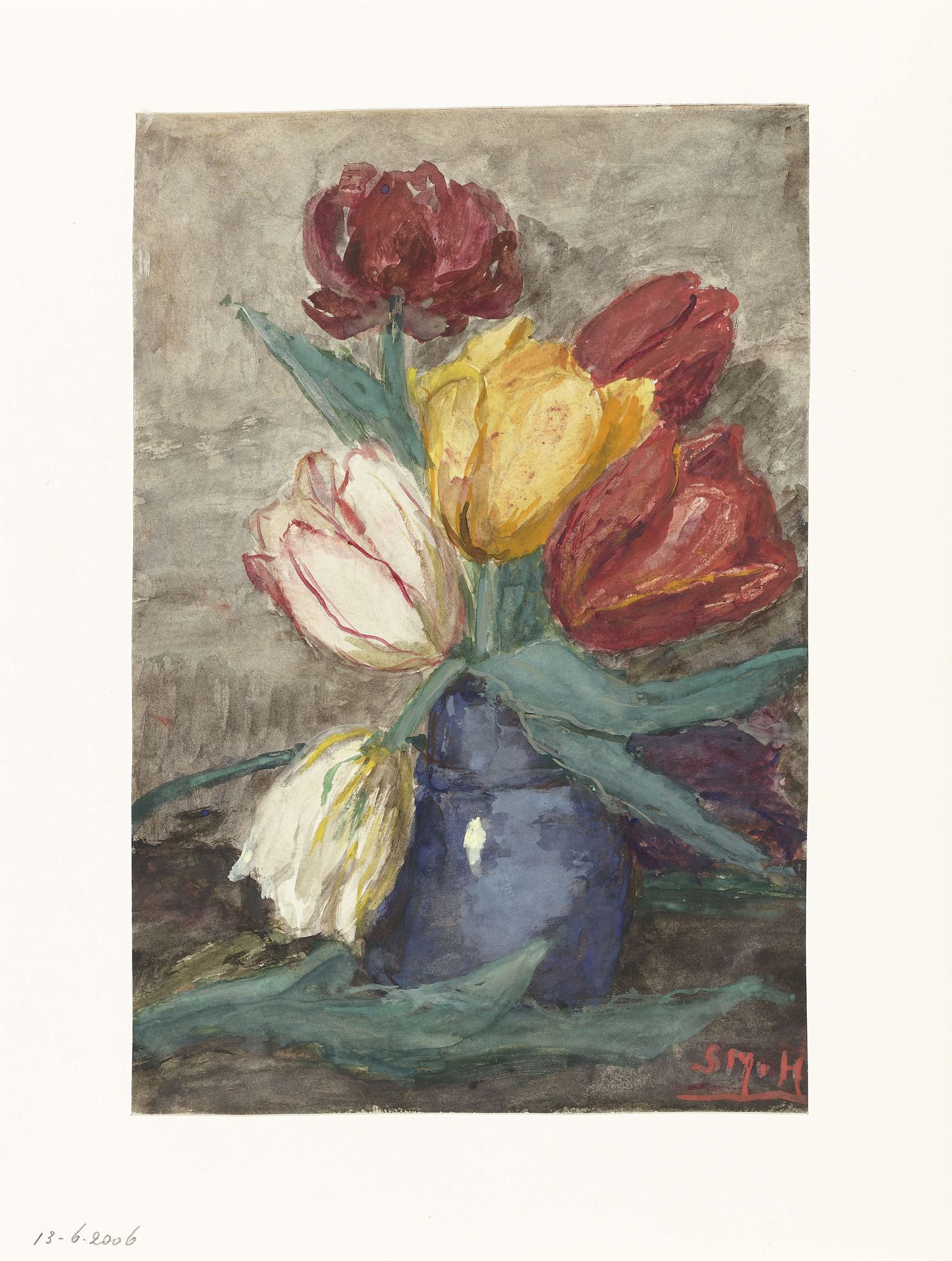 Tulpen in een vaas by Sientje Mesdag-van Houten