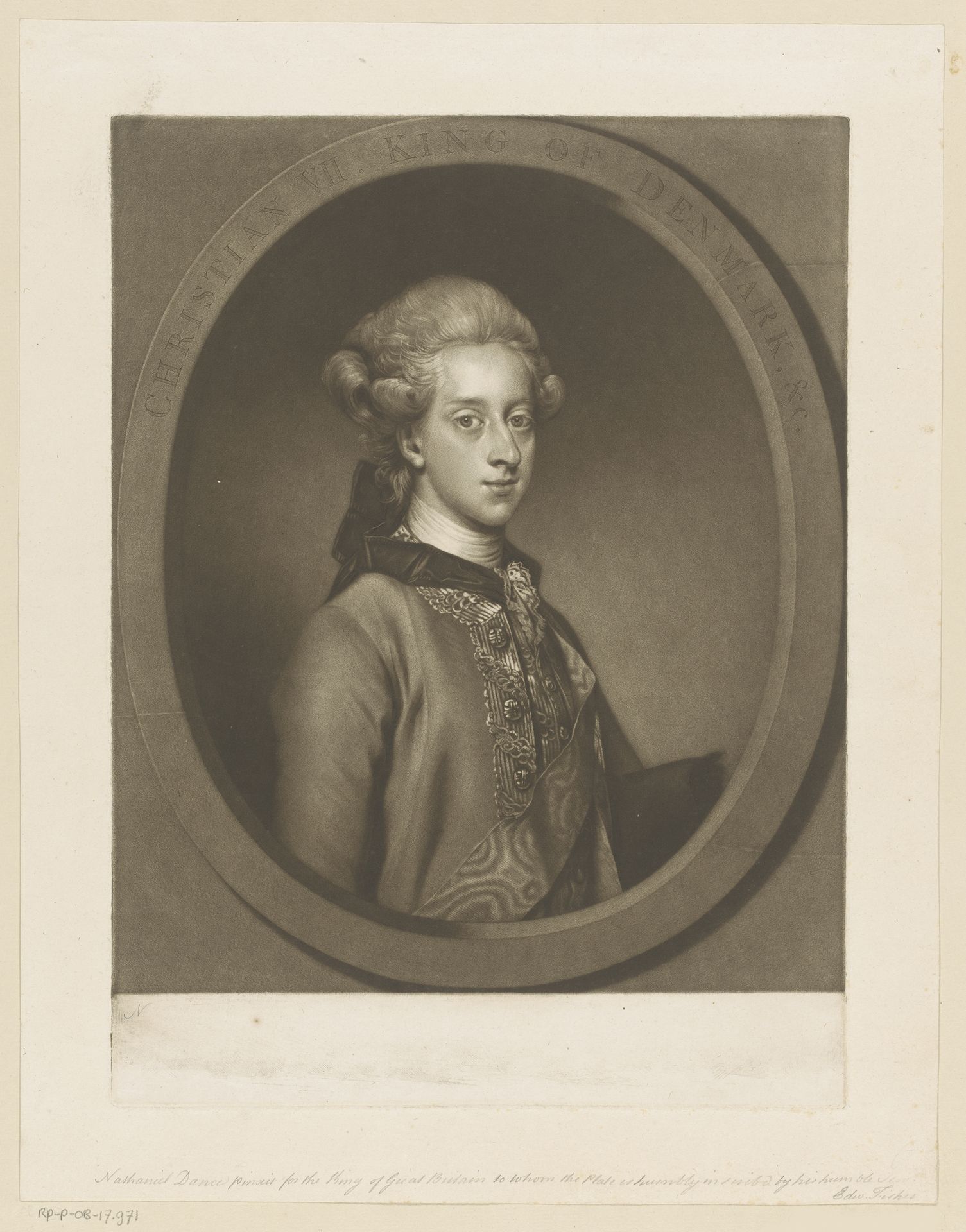 Portret van Christiaan VII van Denemarken by Edward Fisher
