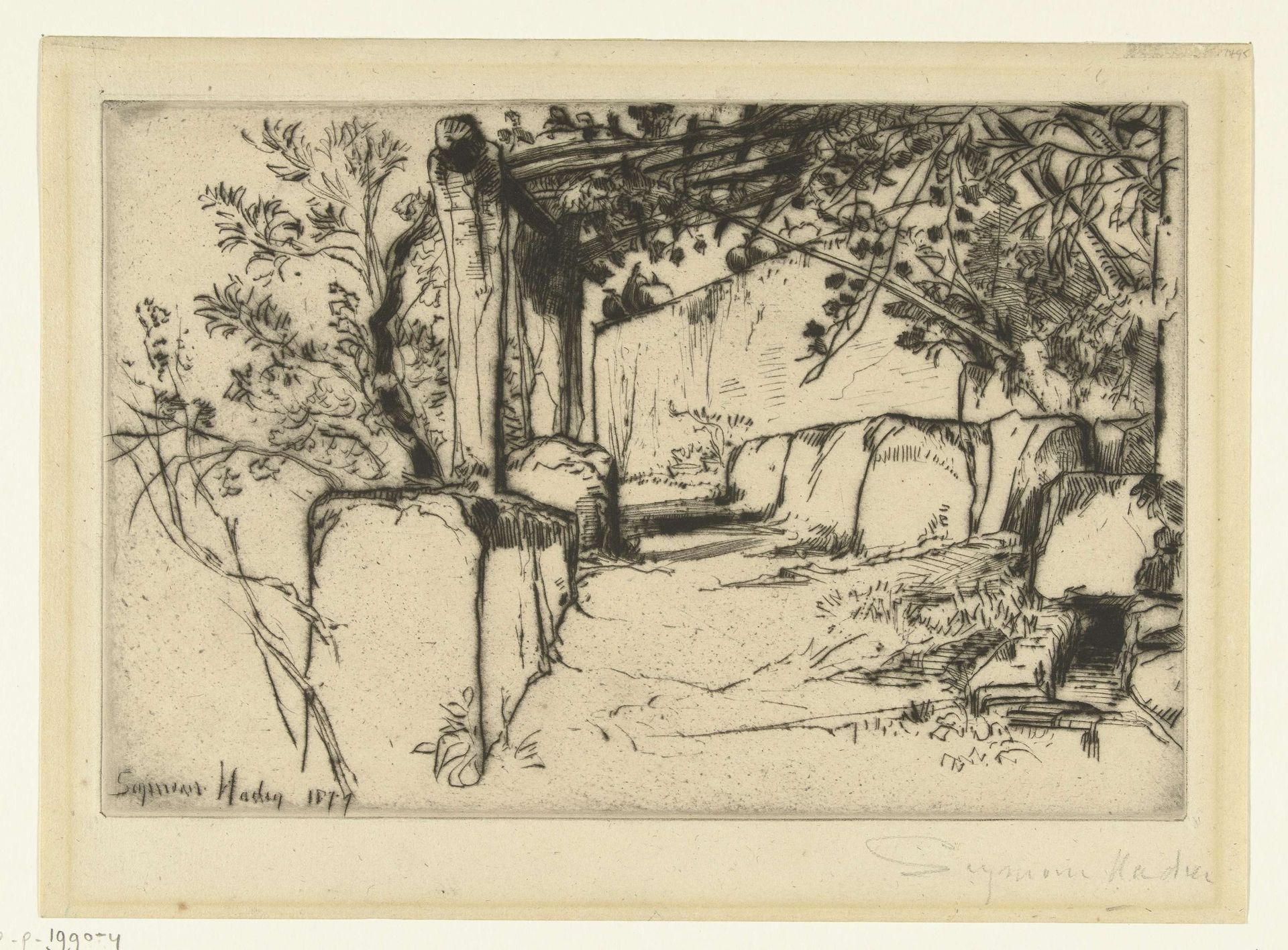 Terras met wijnranken in Sintra by Sir Francis Seymour Haden