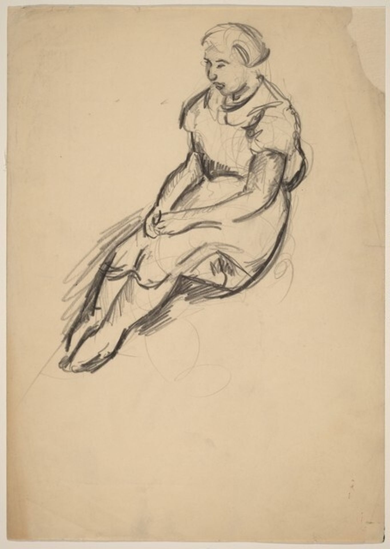 Seated Woman with Legs Extended and Hands Clasped in Lap by Mark Rothko