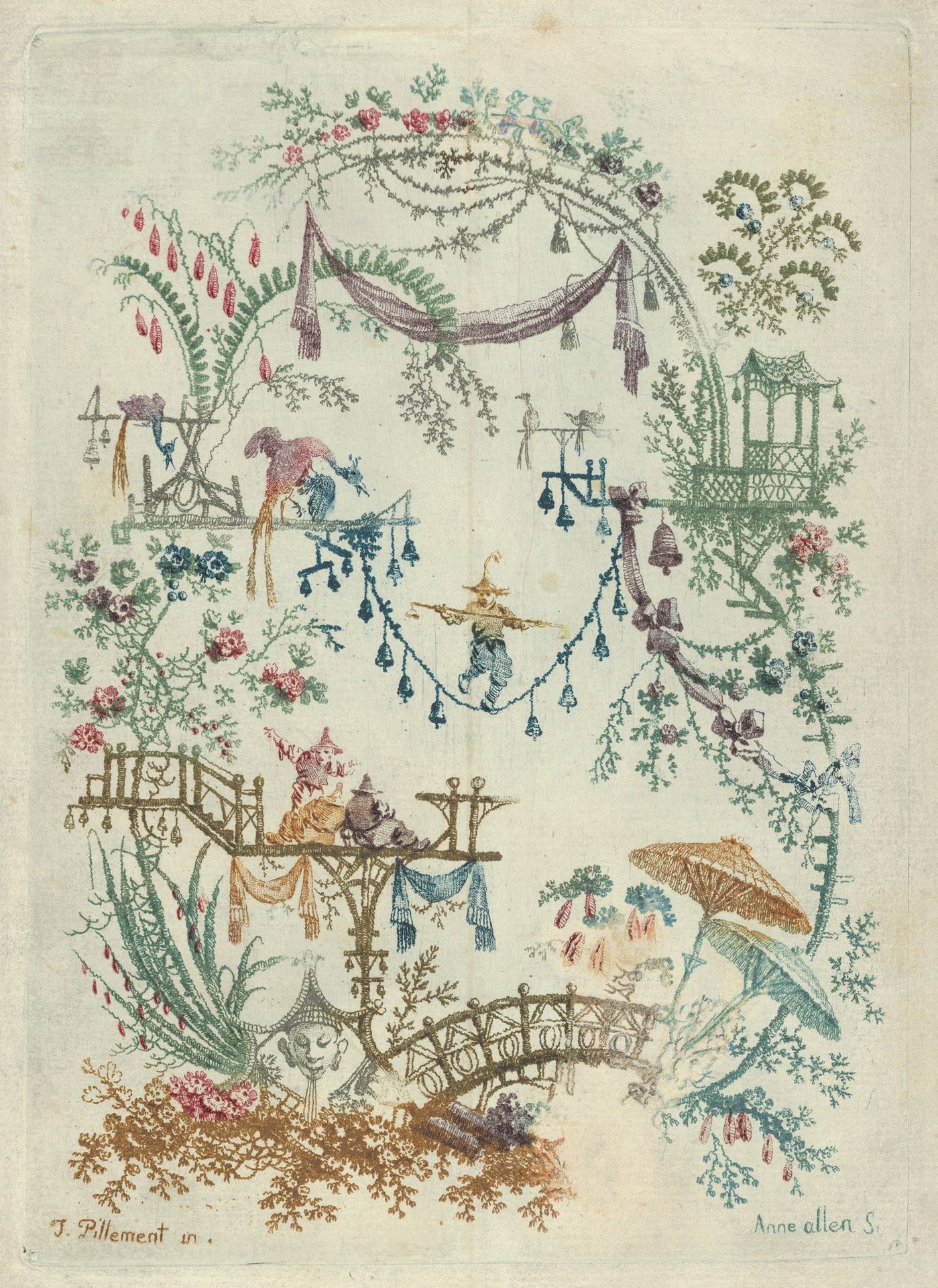 Chinoiserie from Nouvelle Suite de Cahiers Arabesques Chinois by Jean Pillement