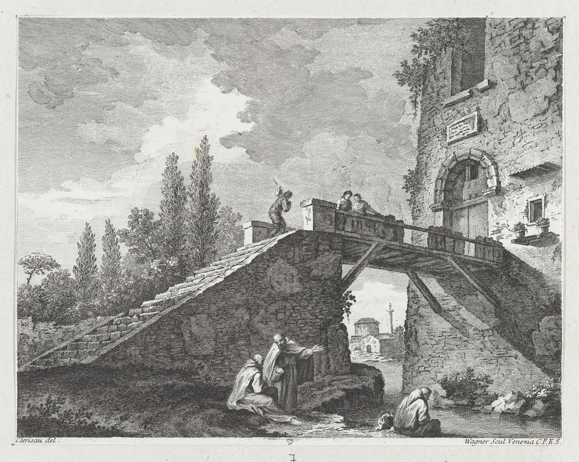 Landscape with Bridge by Joseph Wagner