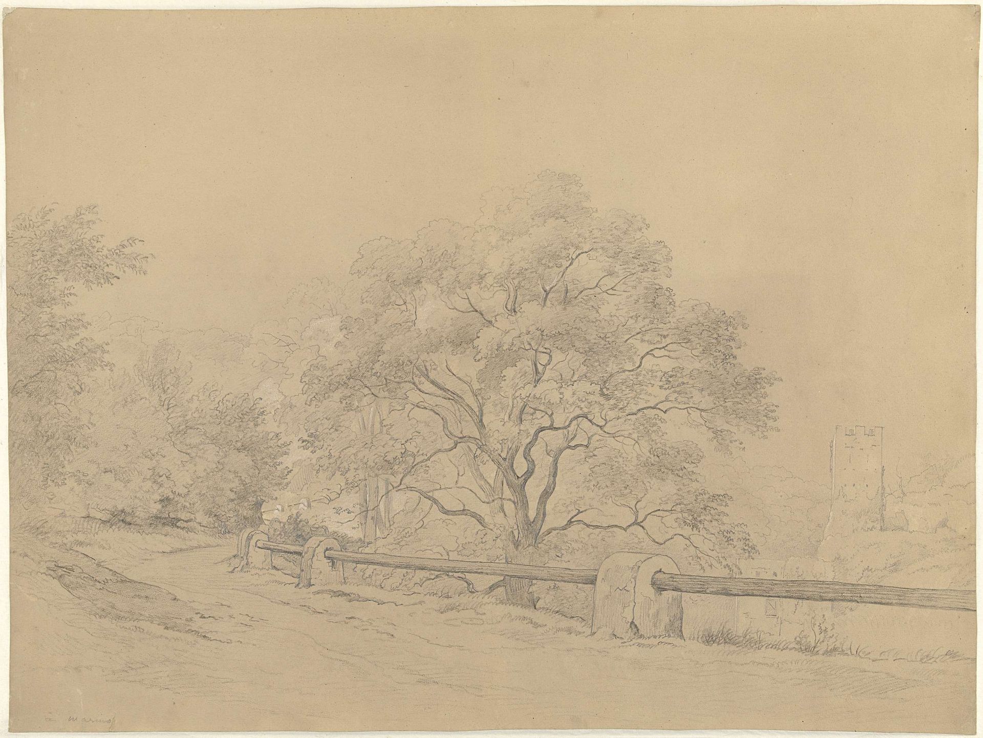 Landschap met weg bij Marino by Abraham Teerlink