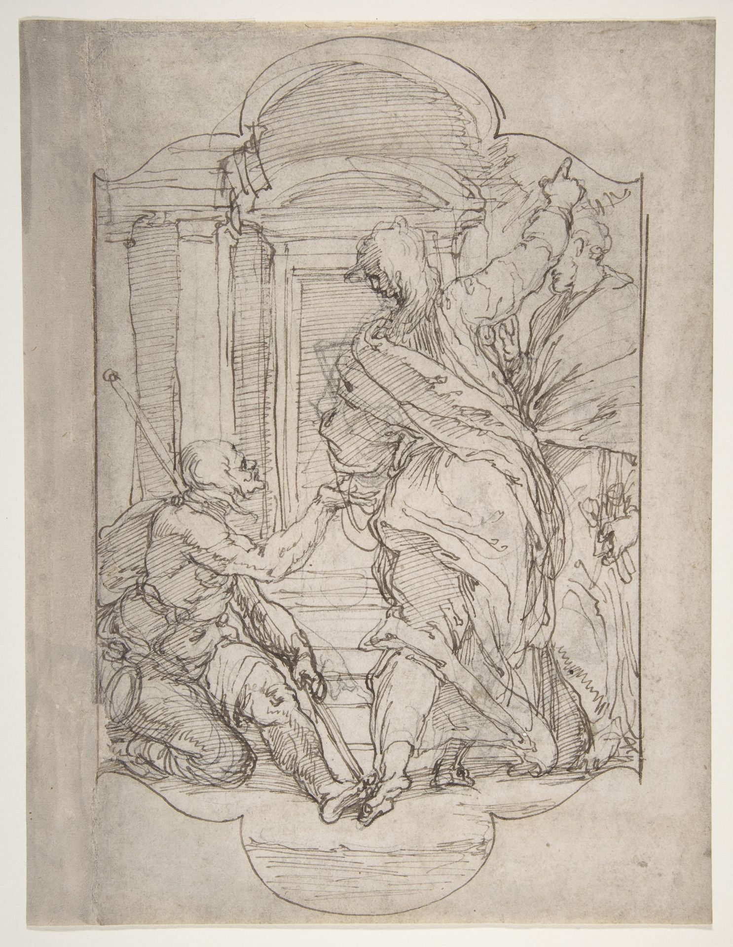 Saint Peter and Saint John Healing a Cripple at the Gate of the Temple by Perino del Vaga (Pietro Buonaccorsi)