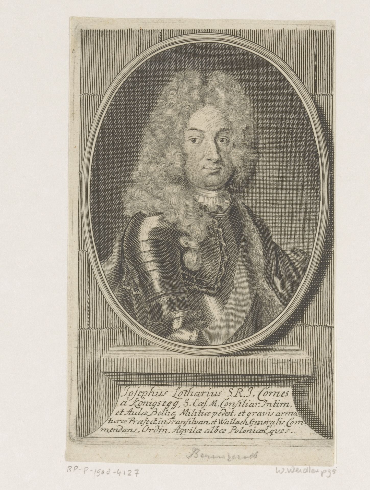 Portret van Joseph Lothar Graf von Königsegg-Rothenfels by Martin Bernigeroth