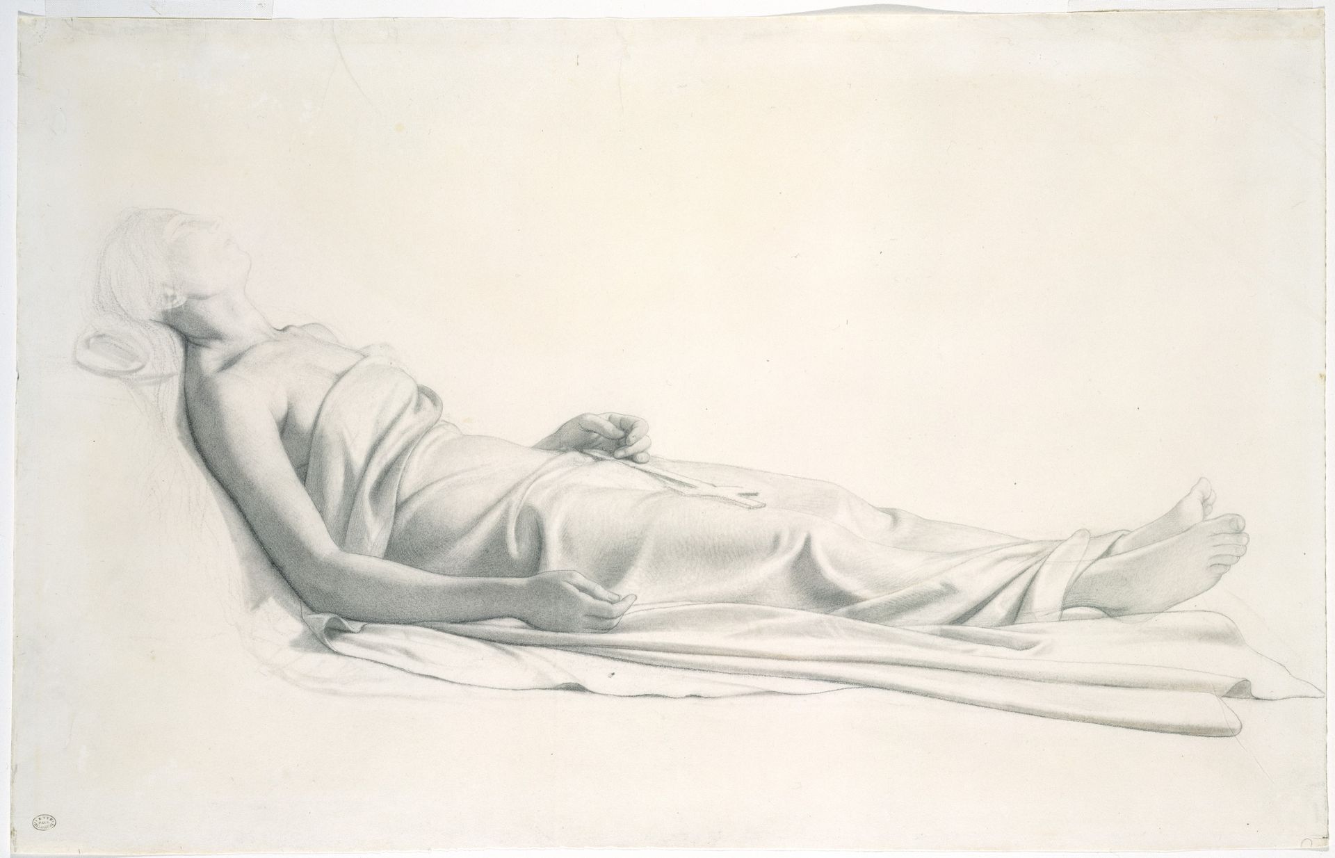 Drapery Study for the Figure of the Dying Mary Magdalen by Paul Delaroche