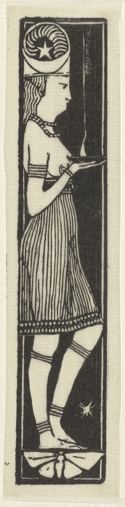 Staande vrouw met lamp by Mathieu Lauweriks