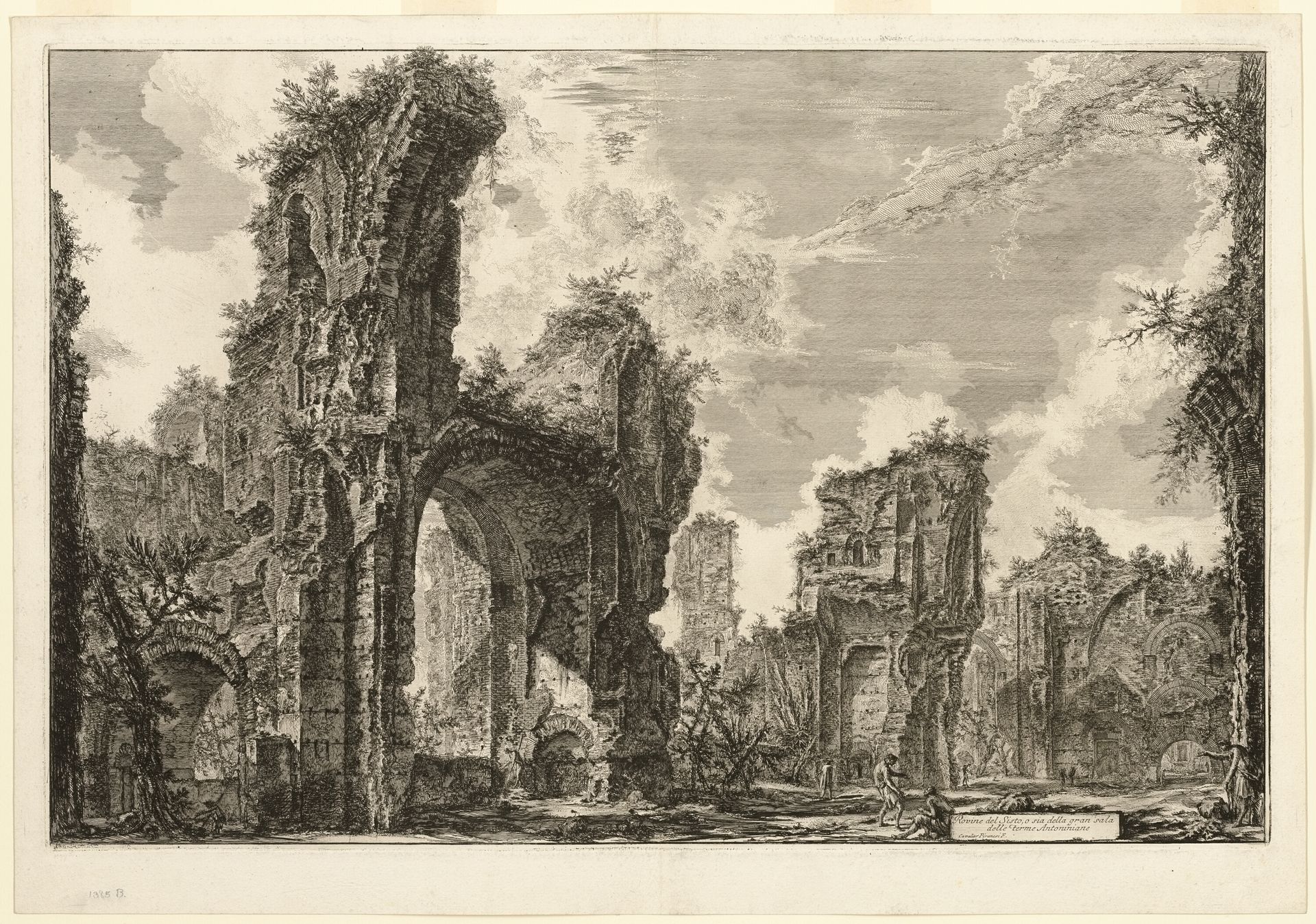 Ruins of the Xystus [a long open portico used for athletic exercises], the central hall of the Antonine Baths [The Baths of Caracalla], from Views of Rome by Giovanni Battista Piranesi