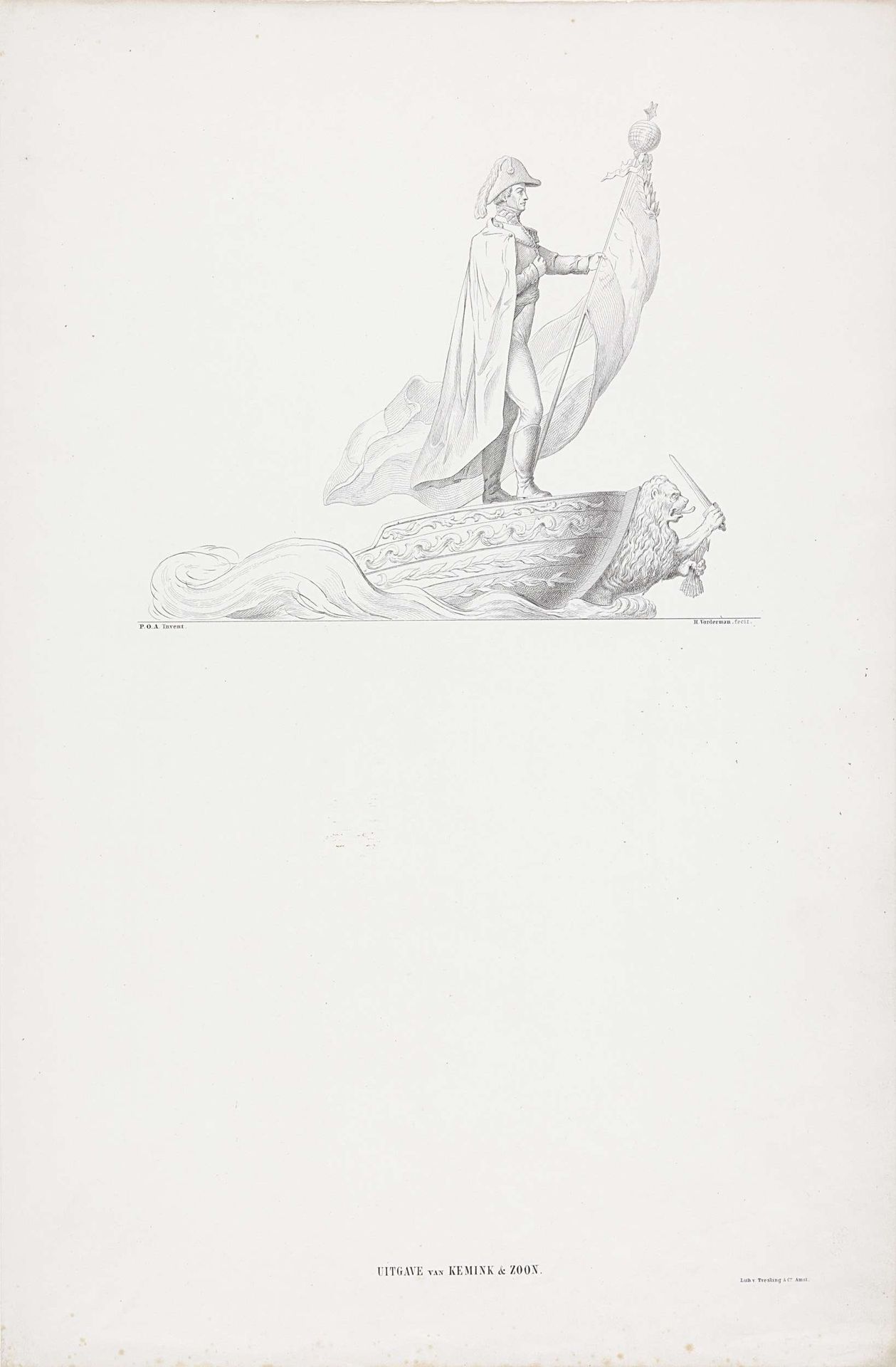Ontwerp voor monument aankomst van de Prins van Oranje in Scheveningen, 1813-1863 by Hendrik Vorderman
