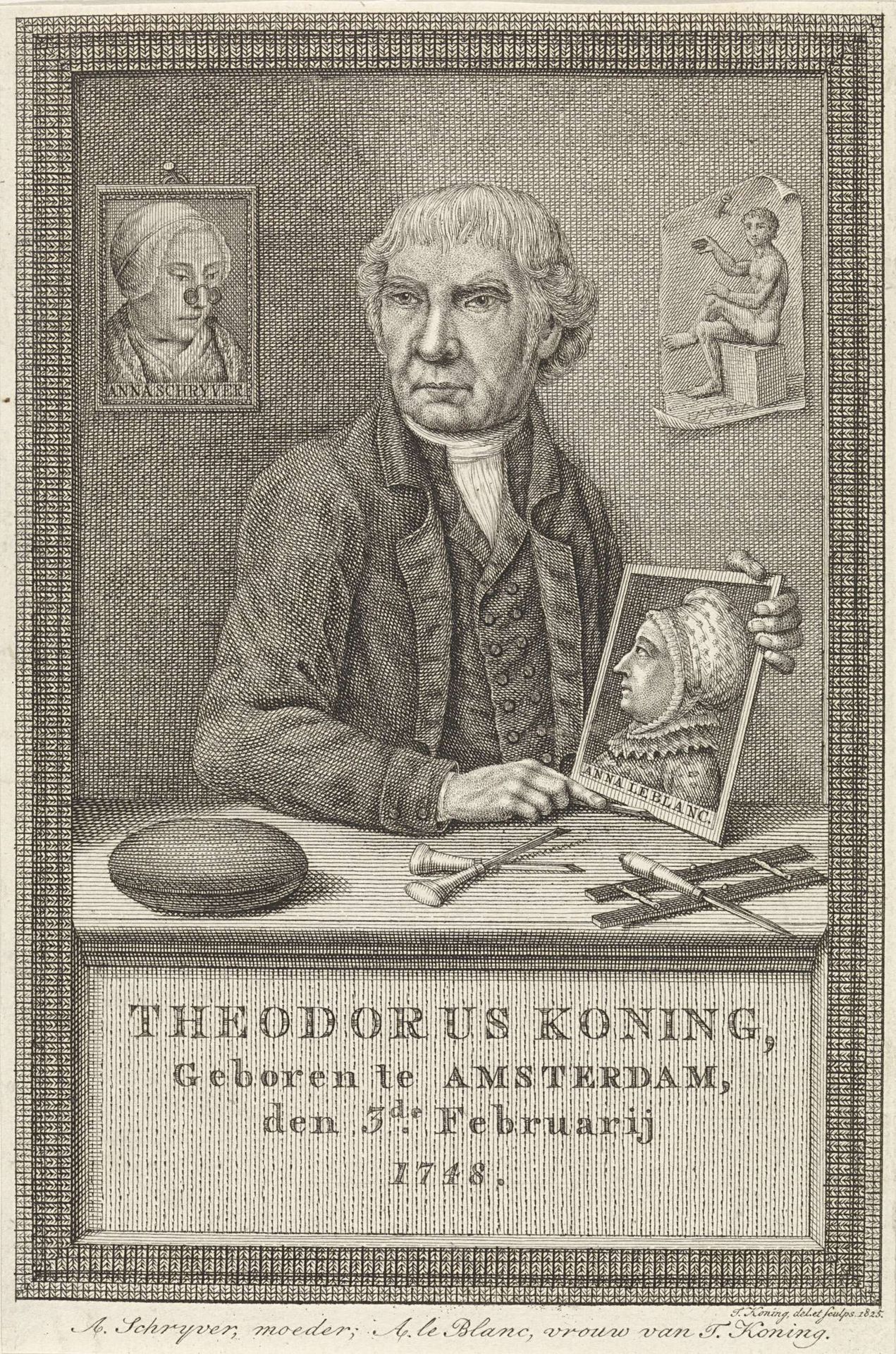 Zelfportret Theodorus Koning by Theodoor Koning