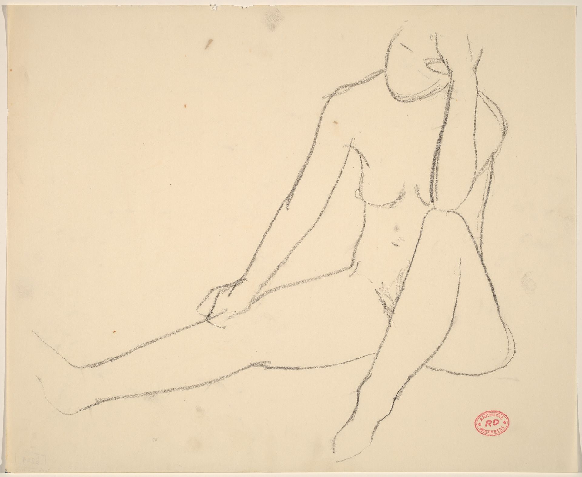 Untitled [seated female nude with elbow on knee] by Richard Diebenkorn