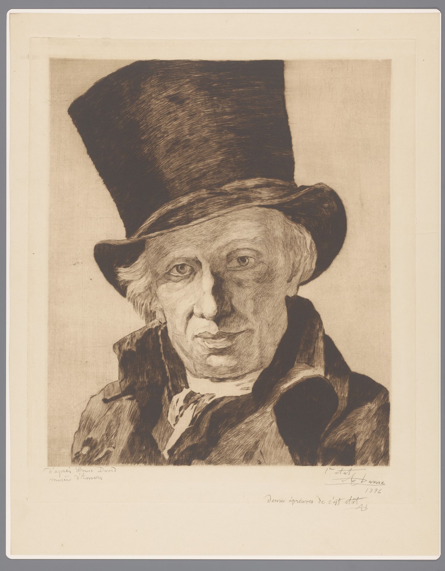Heer met een hoge hoed by Auguste Danse