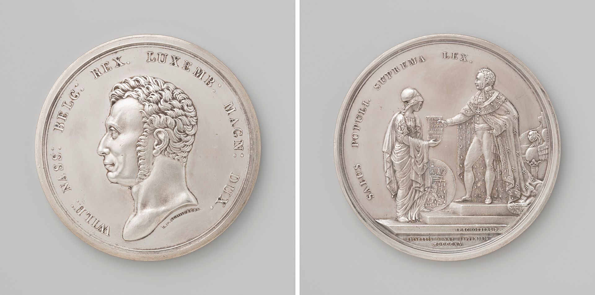 Inhuldiging van Willem I Frederik als koning der Nederlanden te Brussel by Johannes Petrus Schouberg