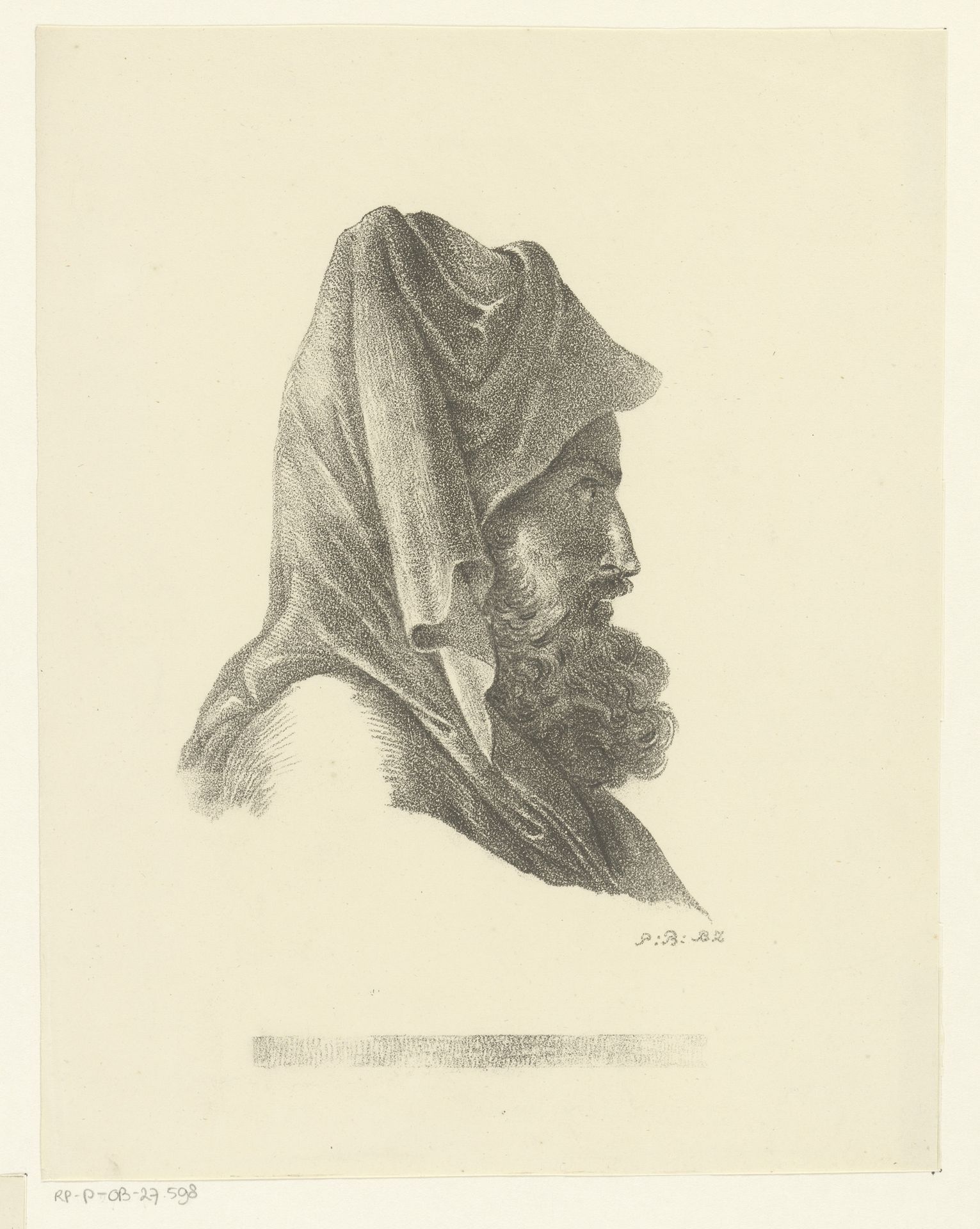 Portret van een onbekende man met hoofddoek by Pieter Bartholomeusz. Barbiers