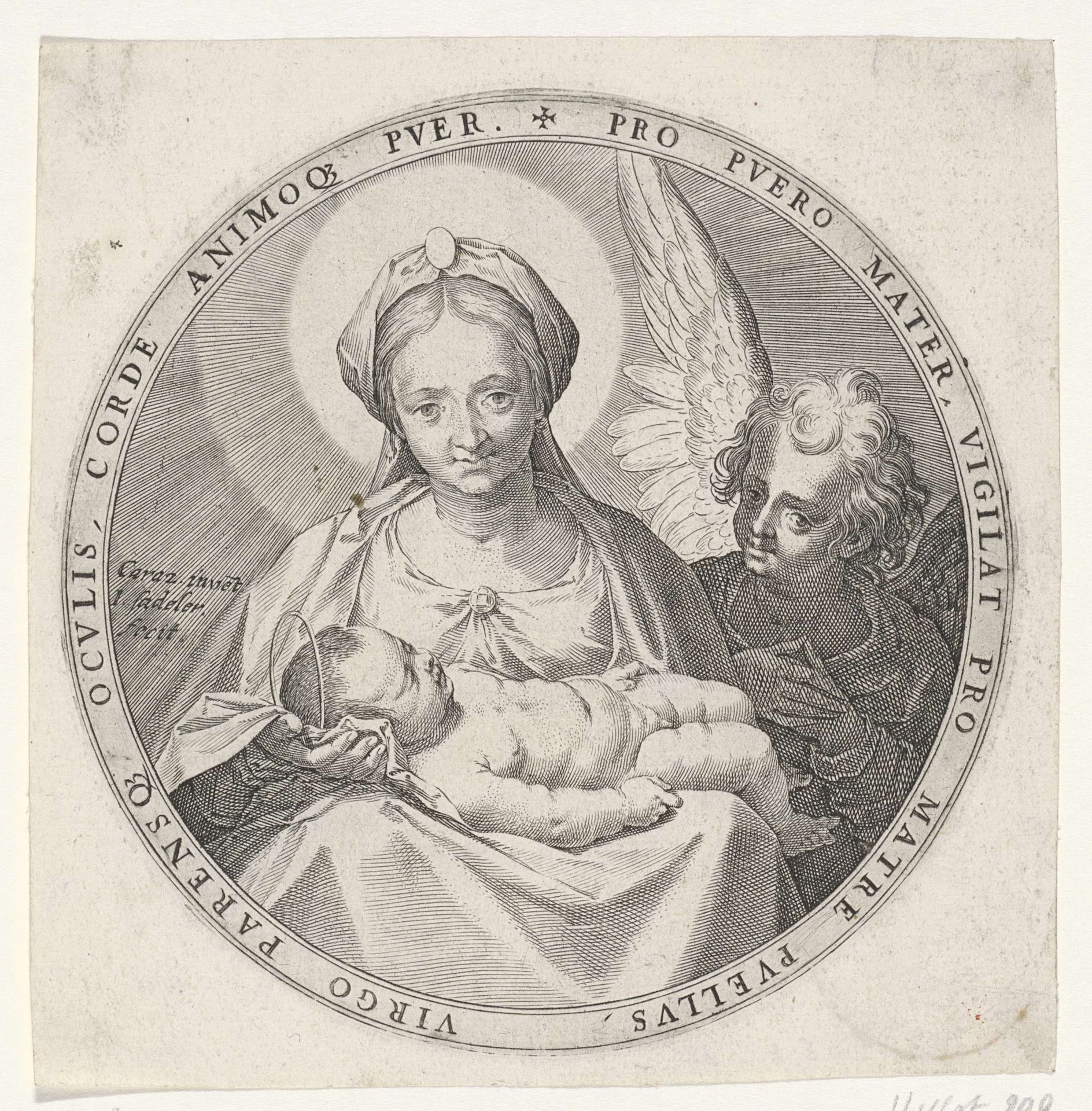 Maria en het slapende Christuskind by Johann Sadeler I