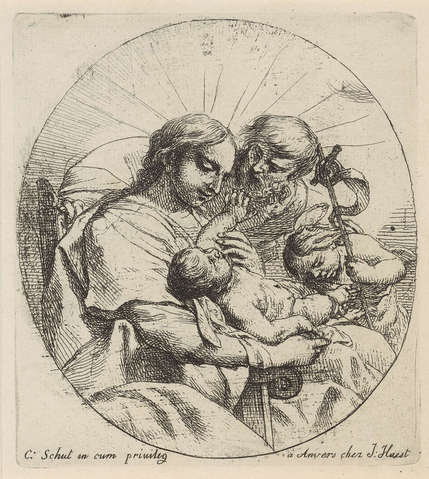 Heilige Familie met Johannes de Doper by Cornelis Schut