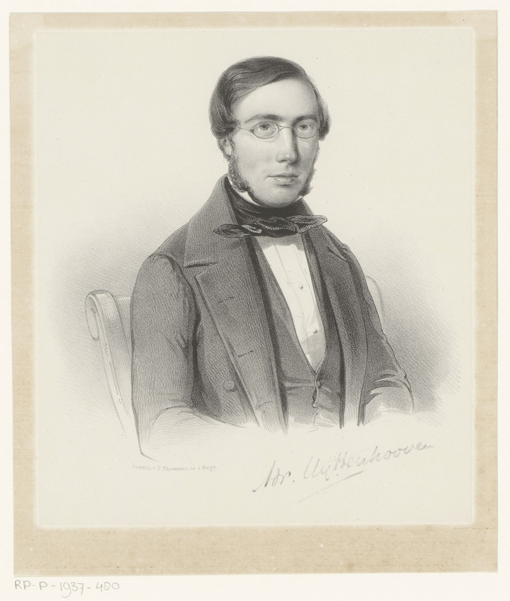 Portret van Timon Henricus der Kinderen by Adriaan (mr.) Uyttenhooven