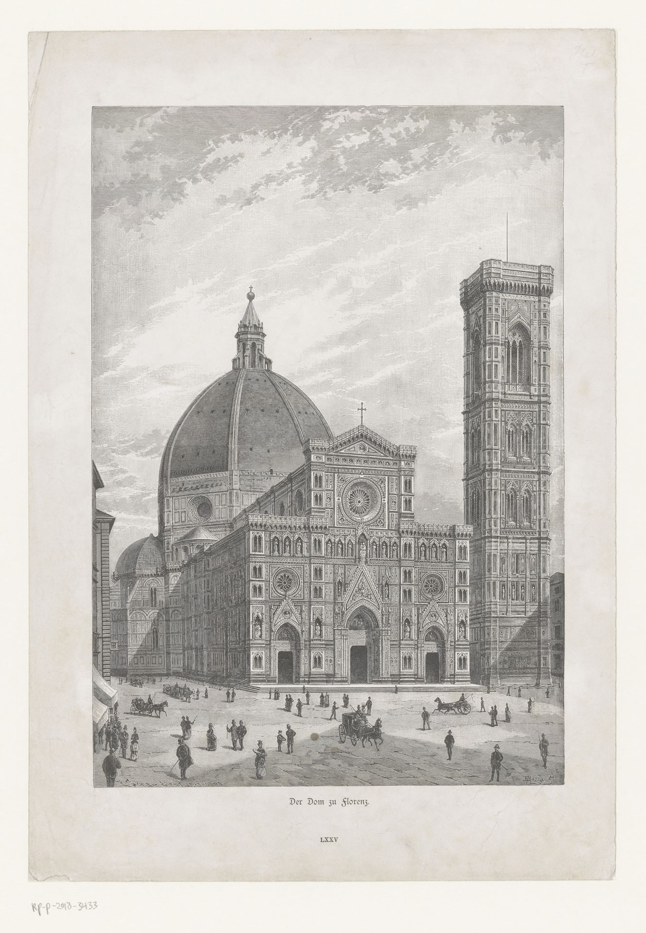 Gezicht op de façade van de Kathedraal van Florence by F. Mazzant