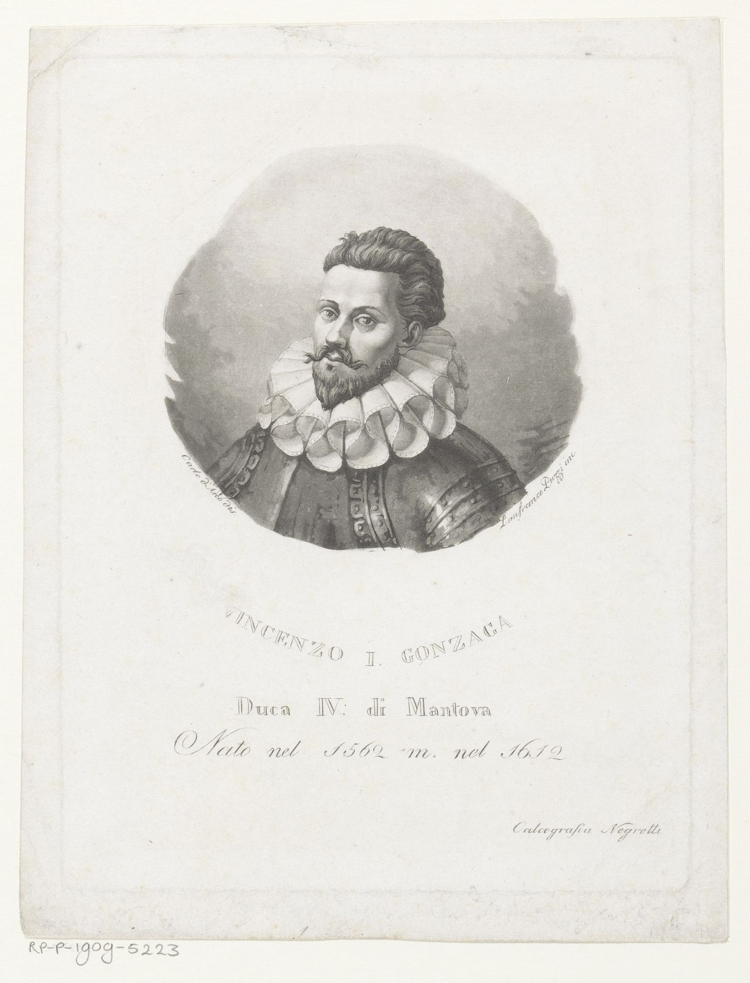 Portret van Vincenzo I. Gonzaga, hertog van Mantua en Montferrato by Lanfranco Puzzi