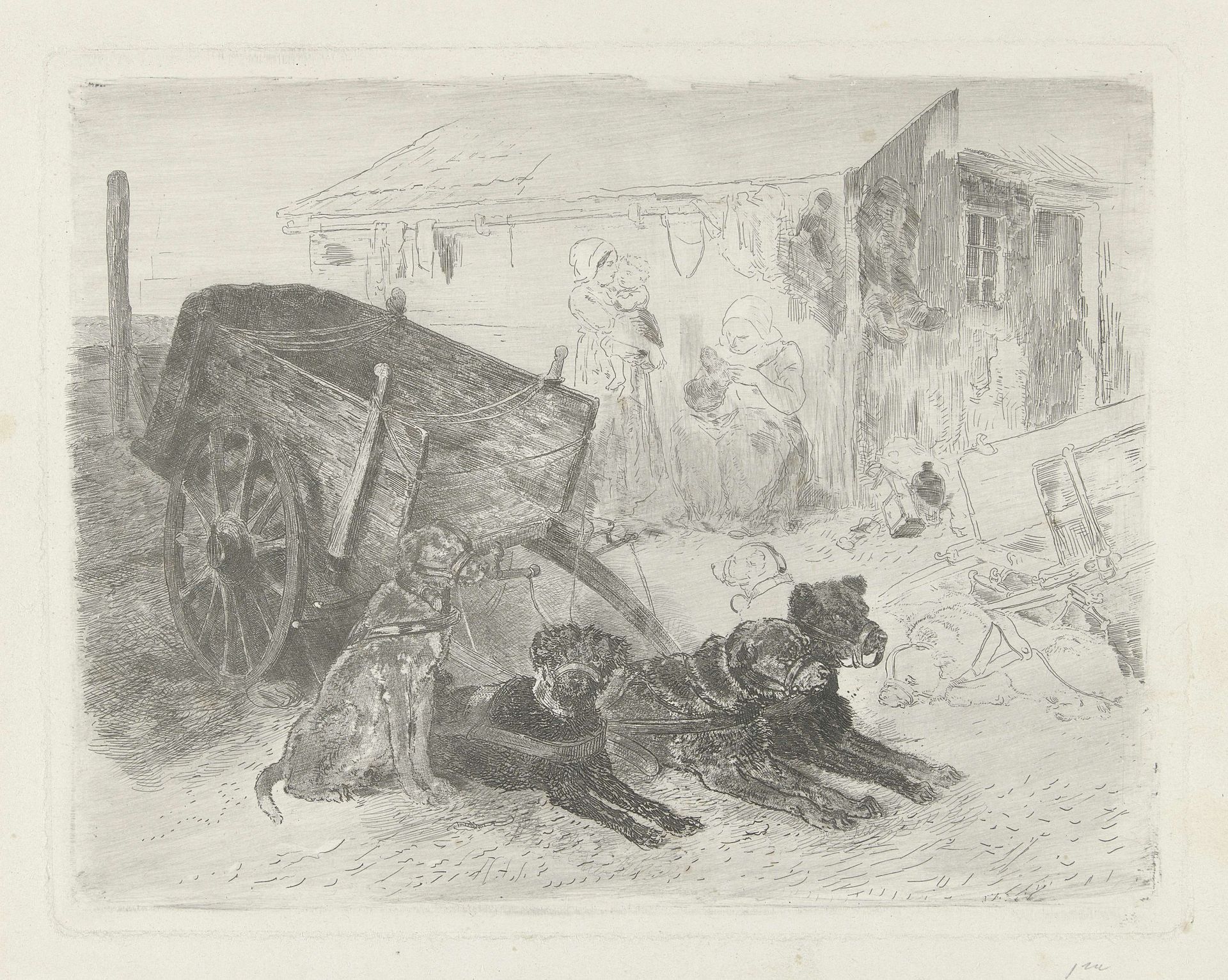 De hondenkar by Charles Rochussen