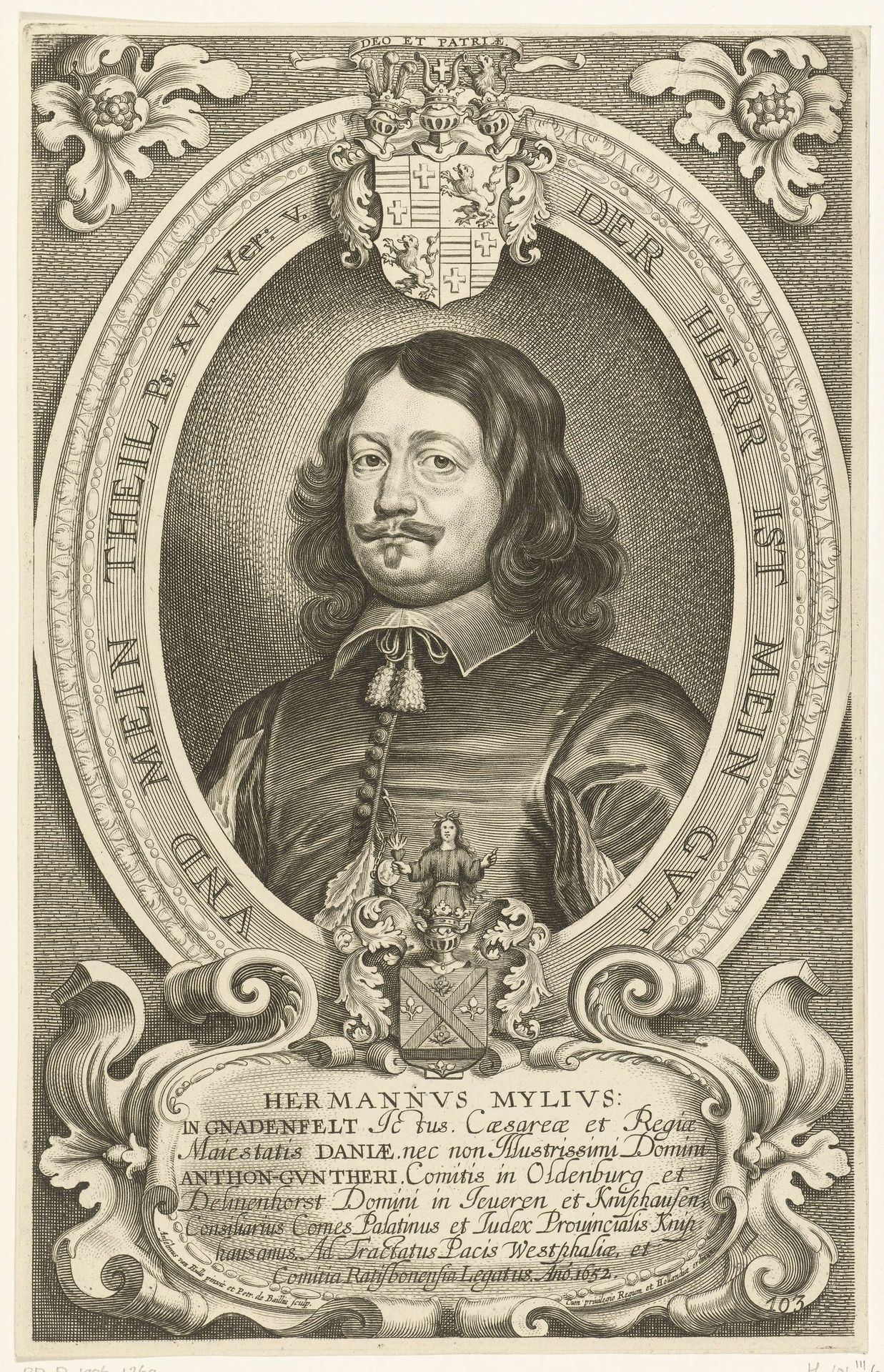 Portret van Hermannus Mylius von Gnadenfeld by Pieter de Bailliu