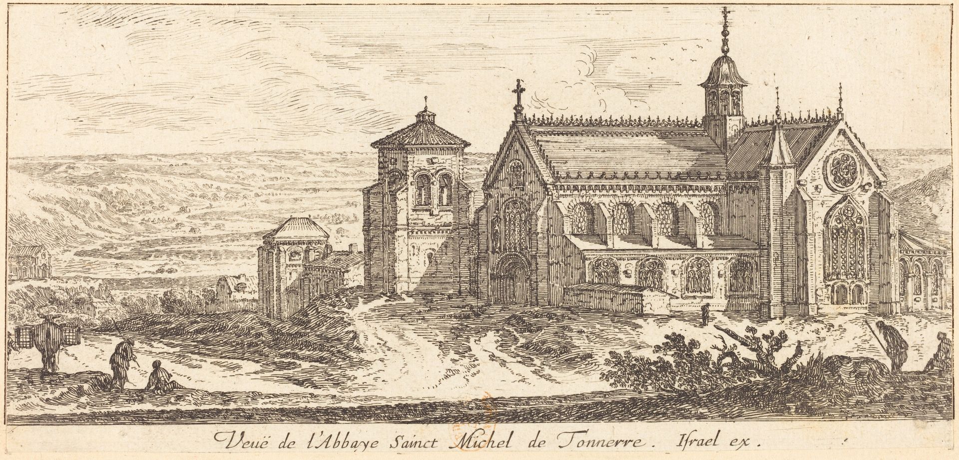 Veue de l'Abbaye Sainct Michel de Tonnerre by Israel Silvestre