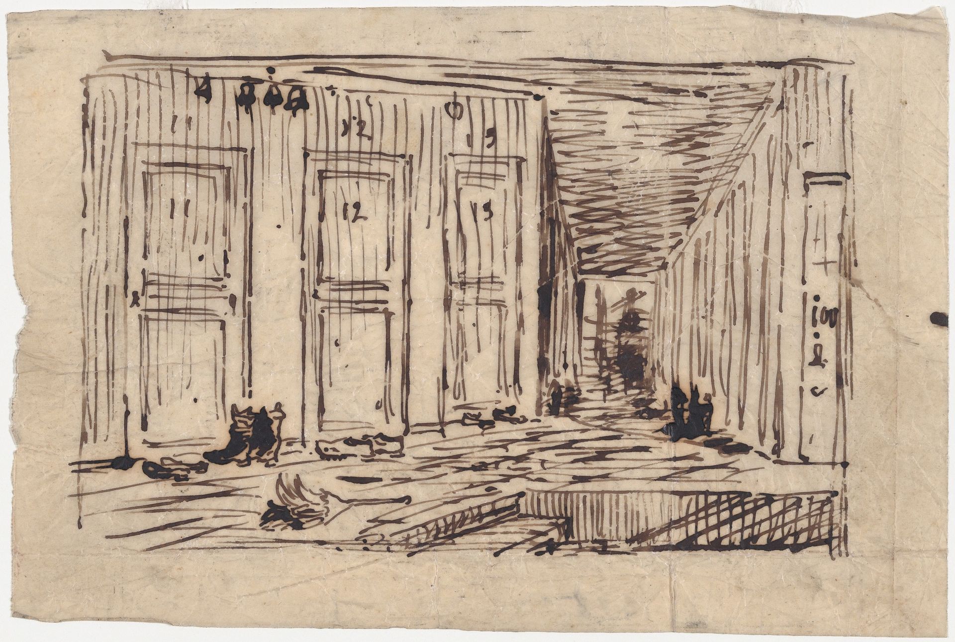 Interior of an Inn or The Corridor of an Inn by Charles François Daubigny