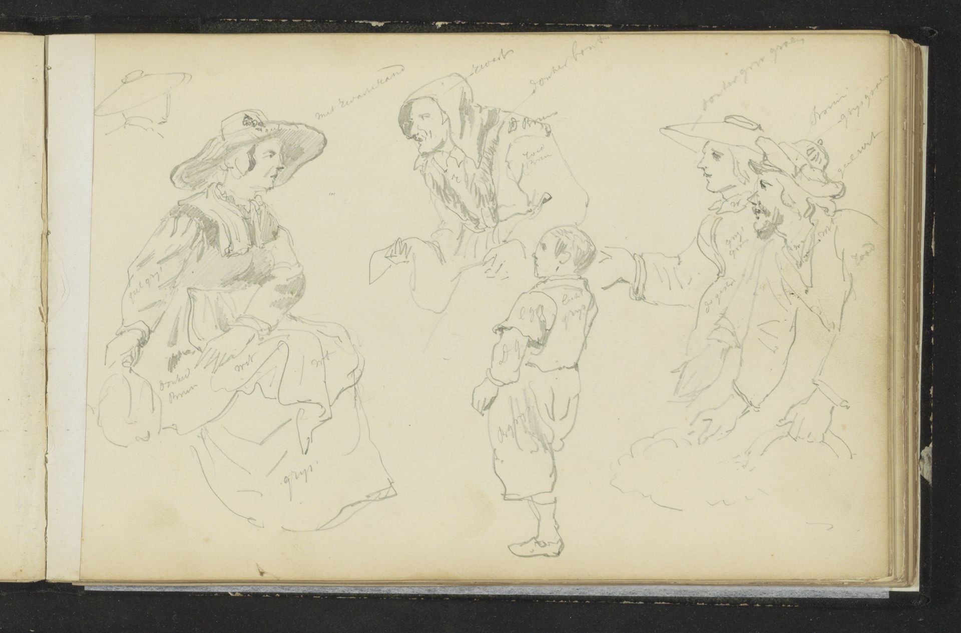 Figuren in verschillende houdingen by Cornelis Springer