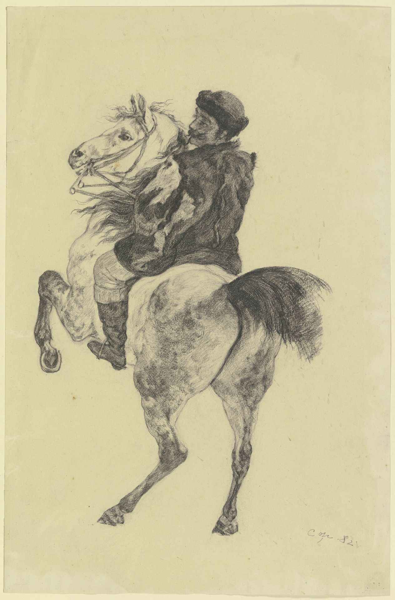 Kopie des Reiters nach Gustave Courbets _L'Hallali du Cerf_ by Louis Eysen
