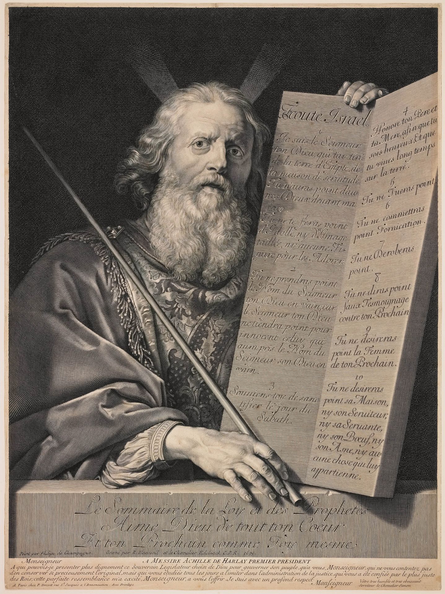 Moses Presenting the Ten Commandments by Robert Nanteuil