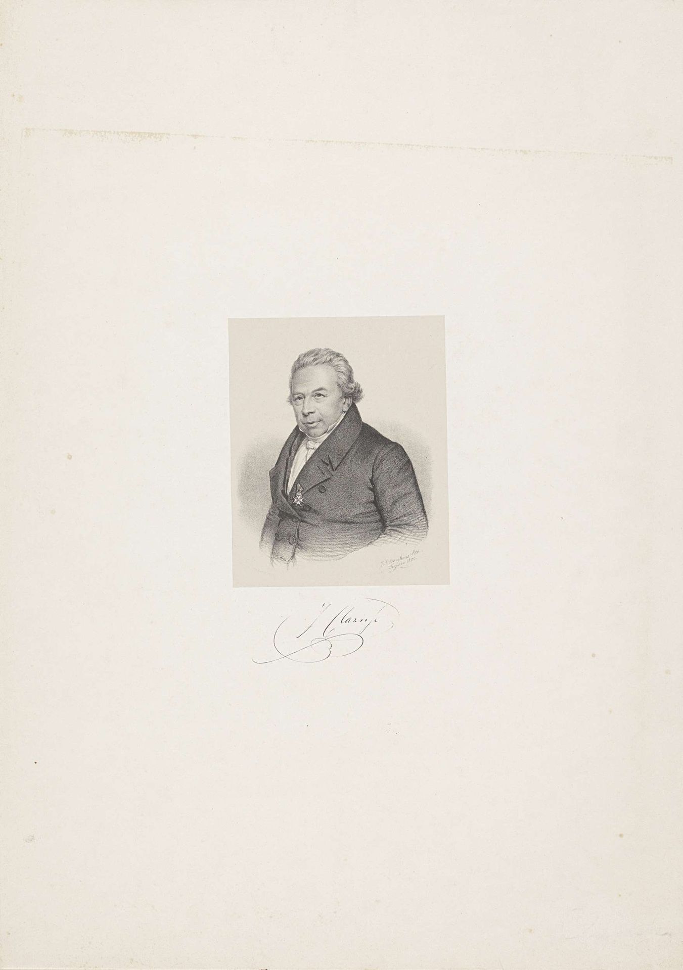 Portret van Joannes Clarisse by Johann Peter Berghaus
