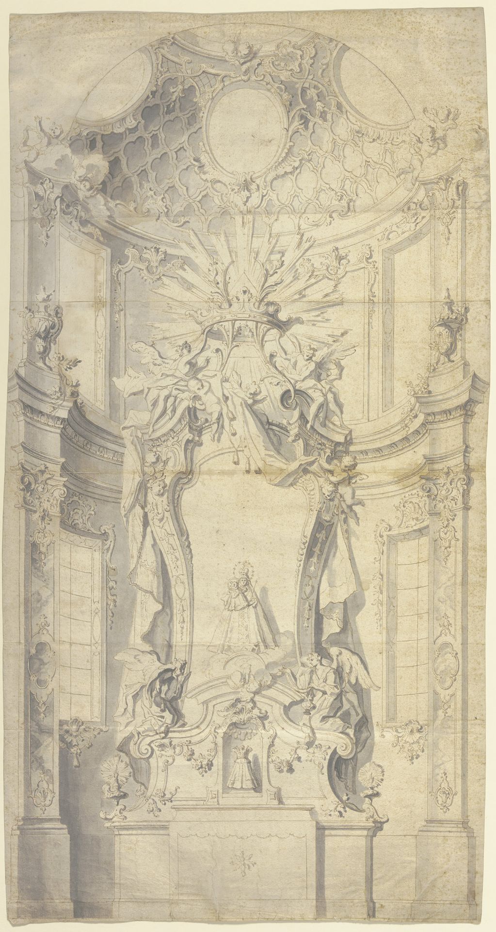 Sketch of an altar by Johann Baptist Zimmermann