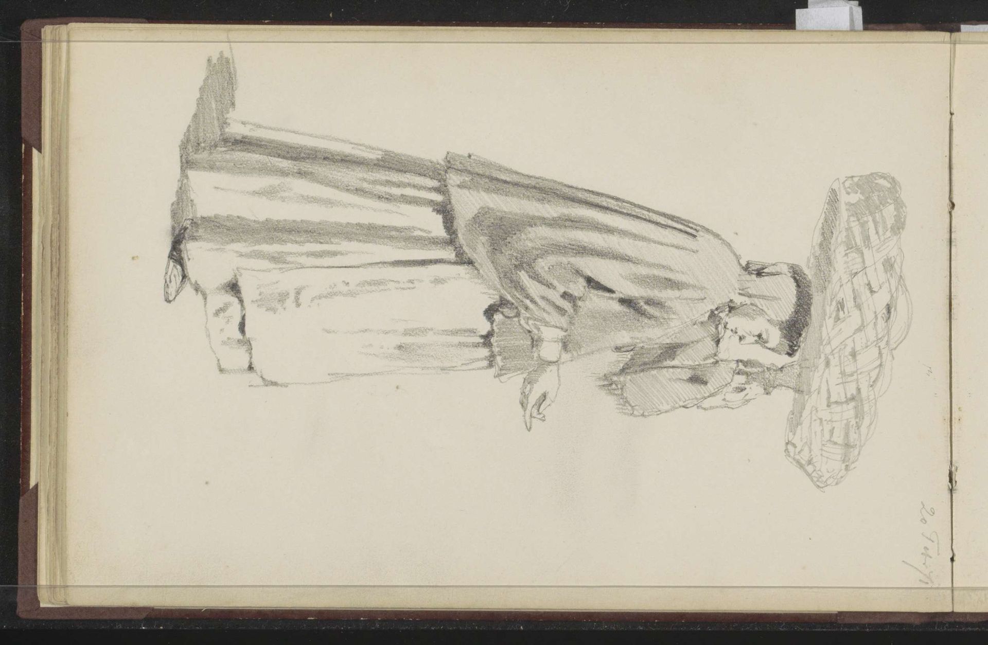 Vrouw met een mand op het hoofd by Cornelis Springer