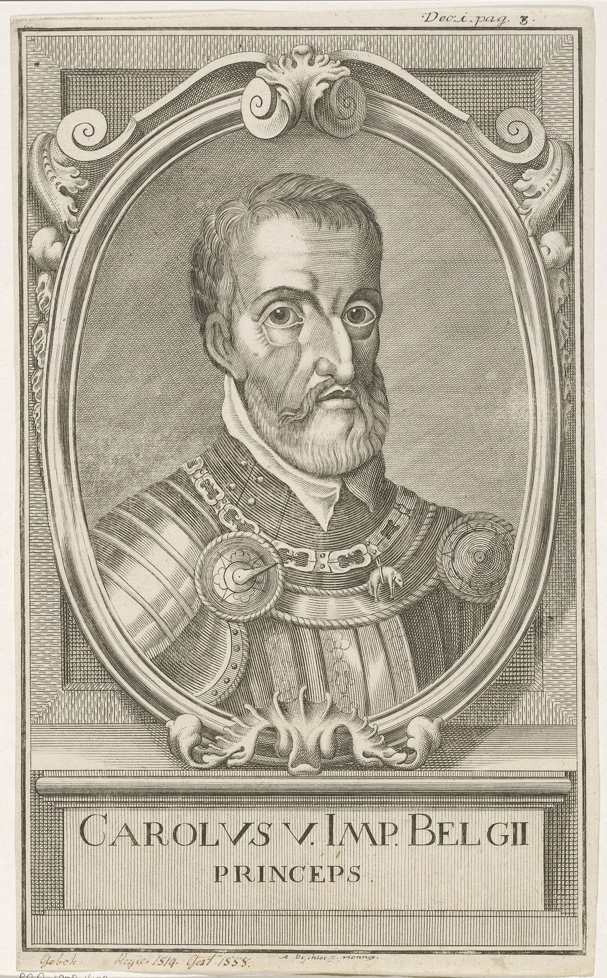 Portret van Karel V van Habsburg by Anton Tischler