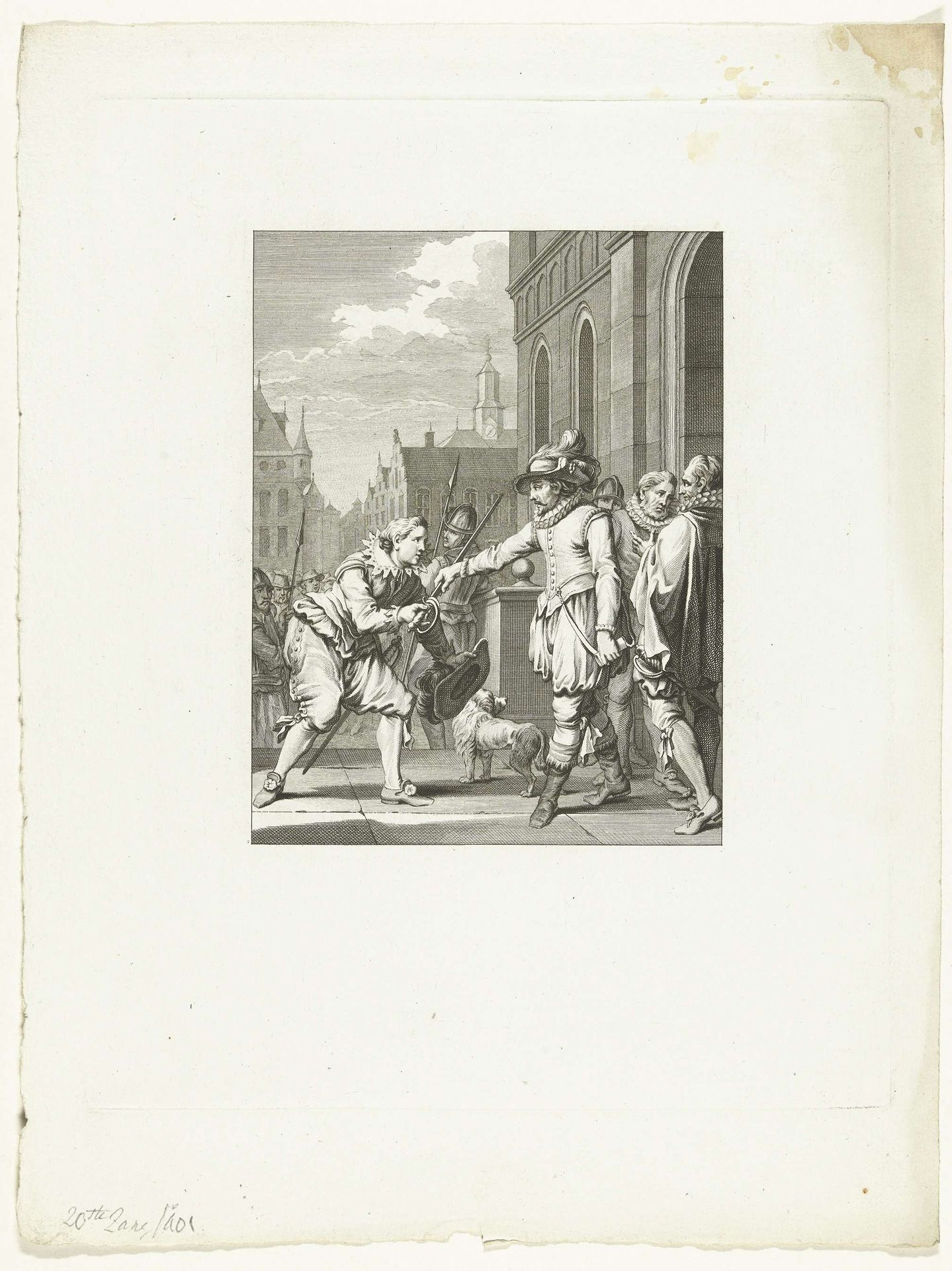 Oranje schenkt Goignies zijn zwaard, 1578 by Theodoor Koning