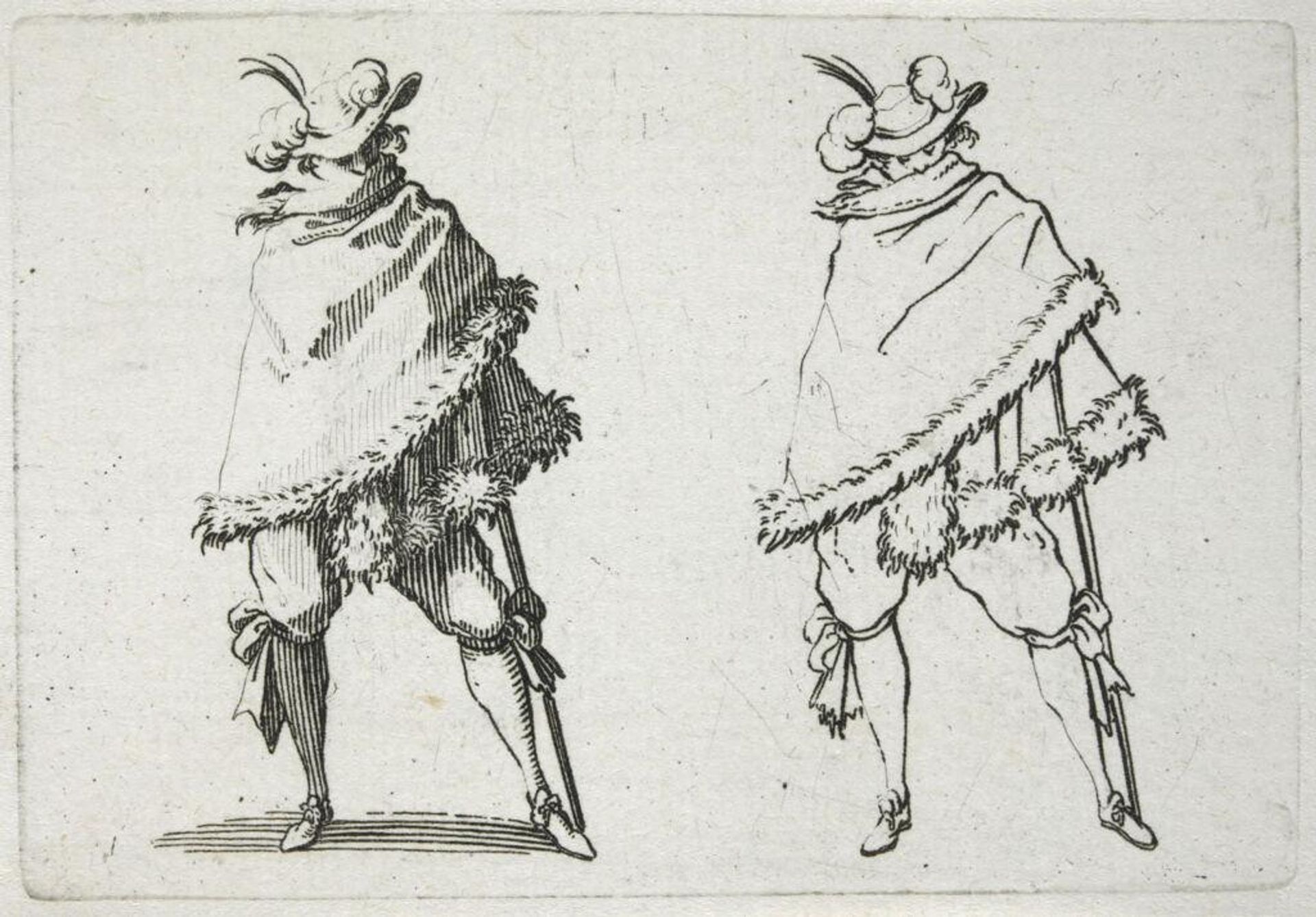 Man Wrapped in His Cloak by Jacques Callot