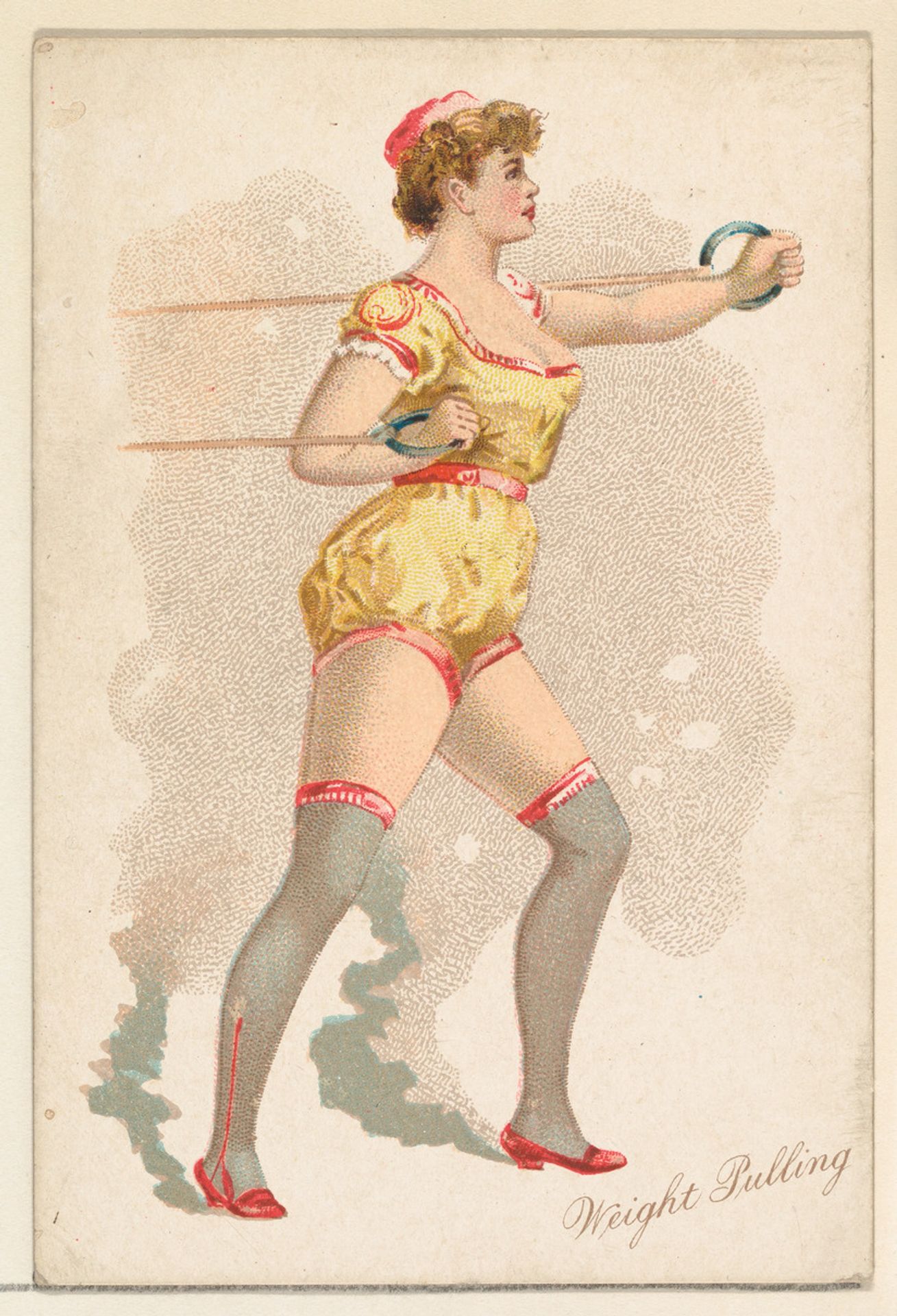 Weight Pulling, from the Pretty Athletes series (N196) issued by Wm. S. Kimball & Co. by William S. Kimball & Company