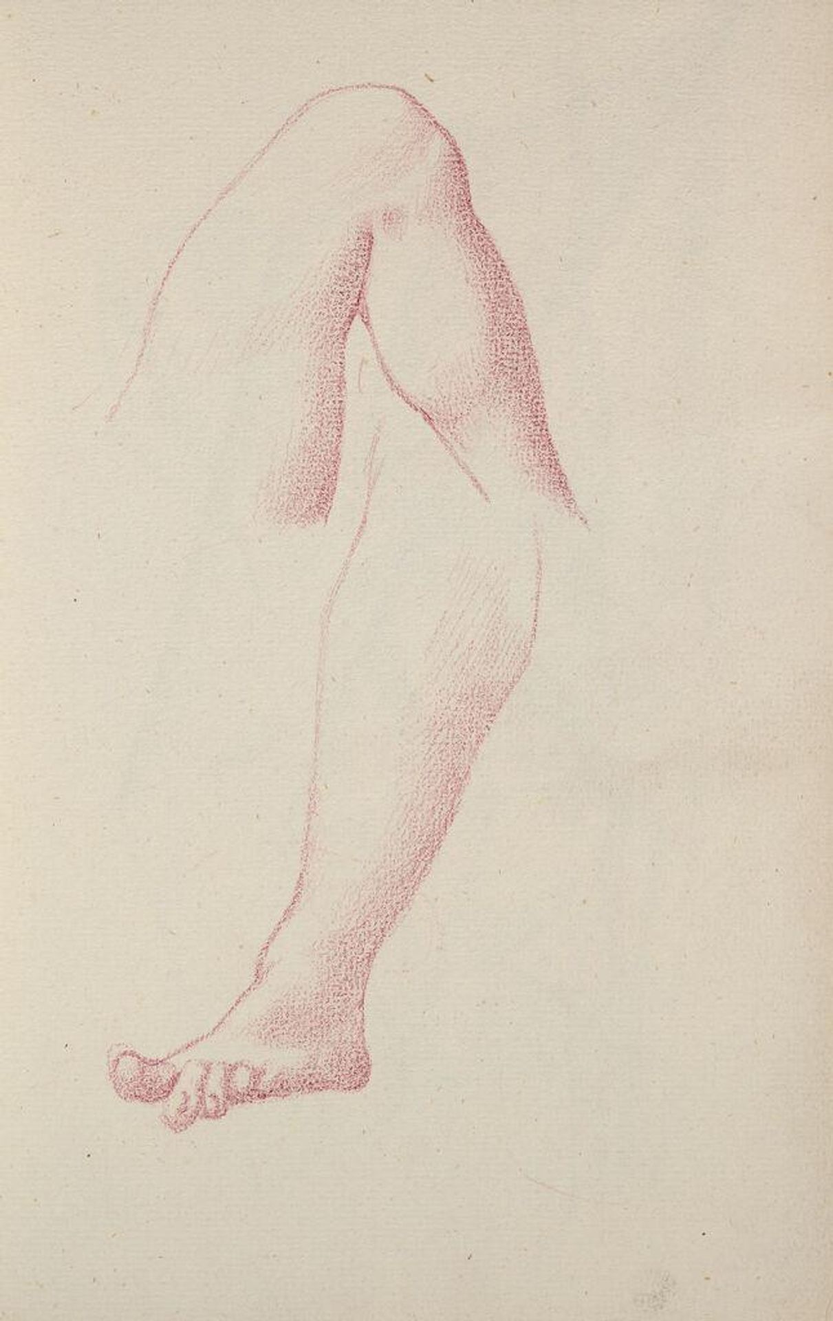 Two Studies of "Night's" Leg, after Michelangelo; verso: Banner by Edward Burne-Jones