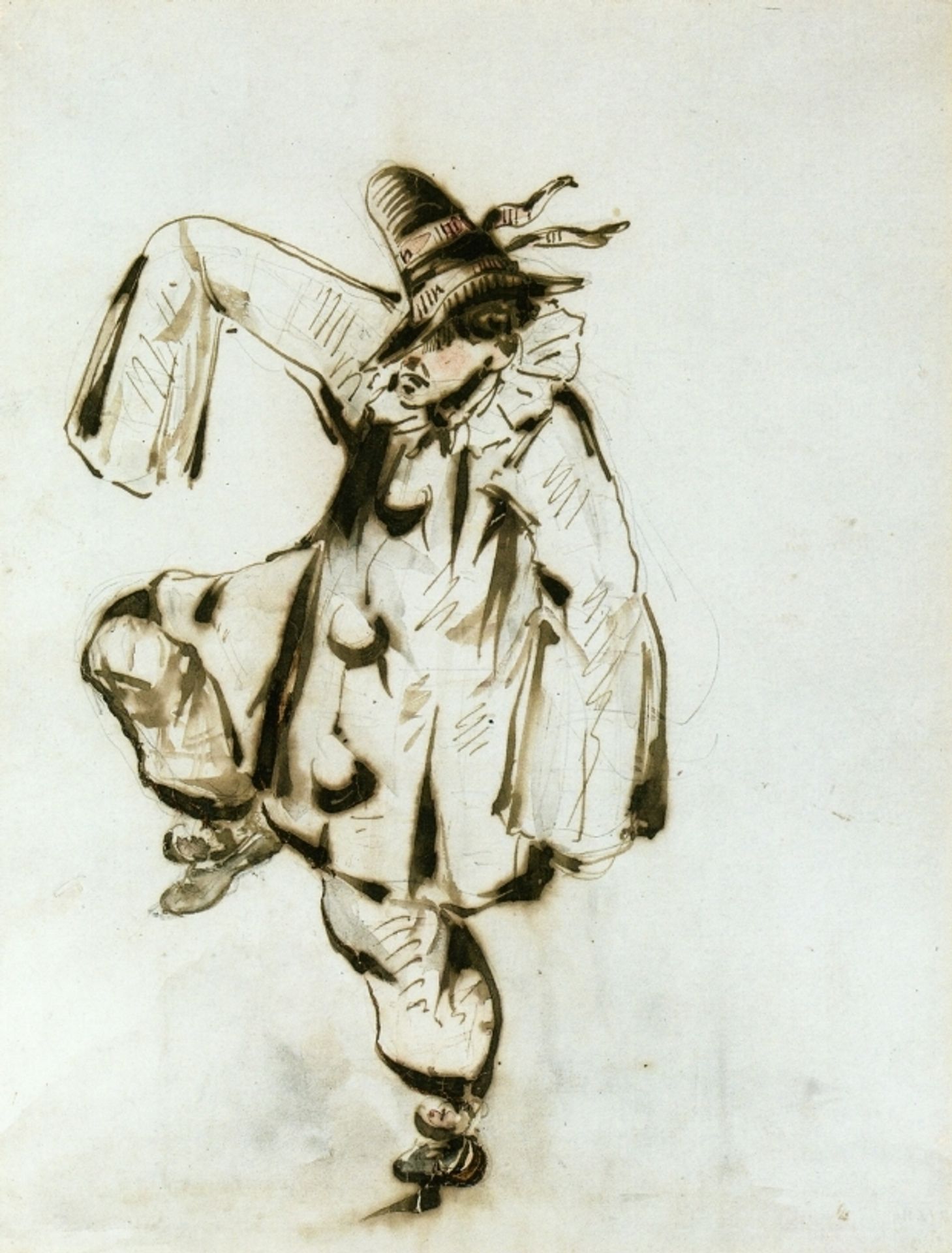 Pierrot dancing by Edouard Manet