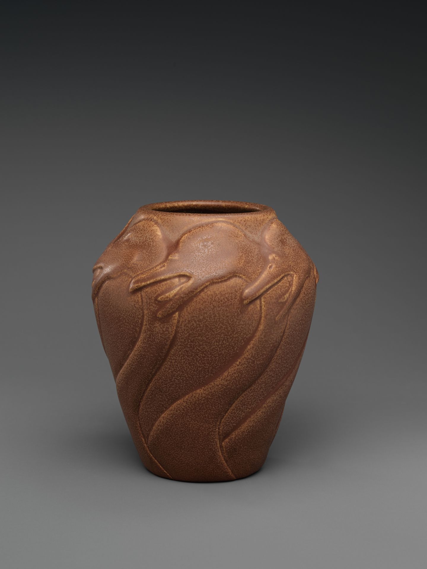 Vase with geese by Artus Van Briggle