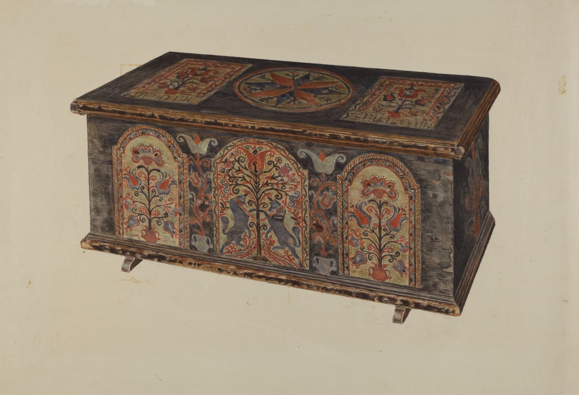 Pa. German Dowry Chest by Anonymous